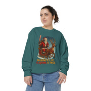 Funny Christmas Sweatshirt - Making a List, Slashing It Twice