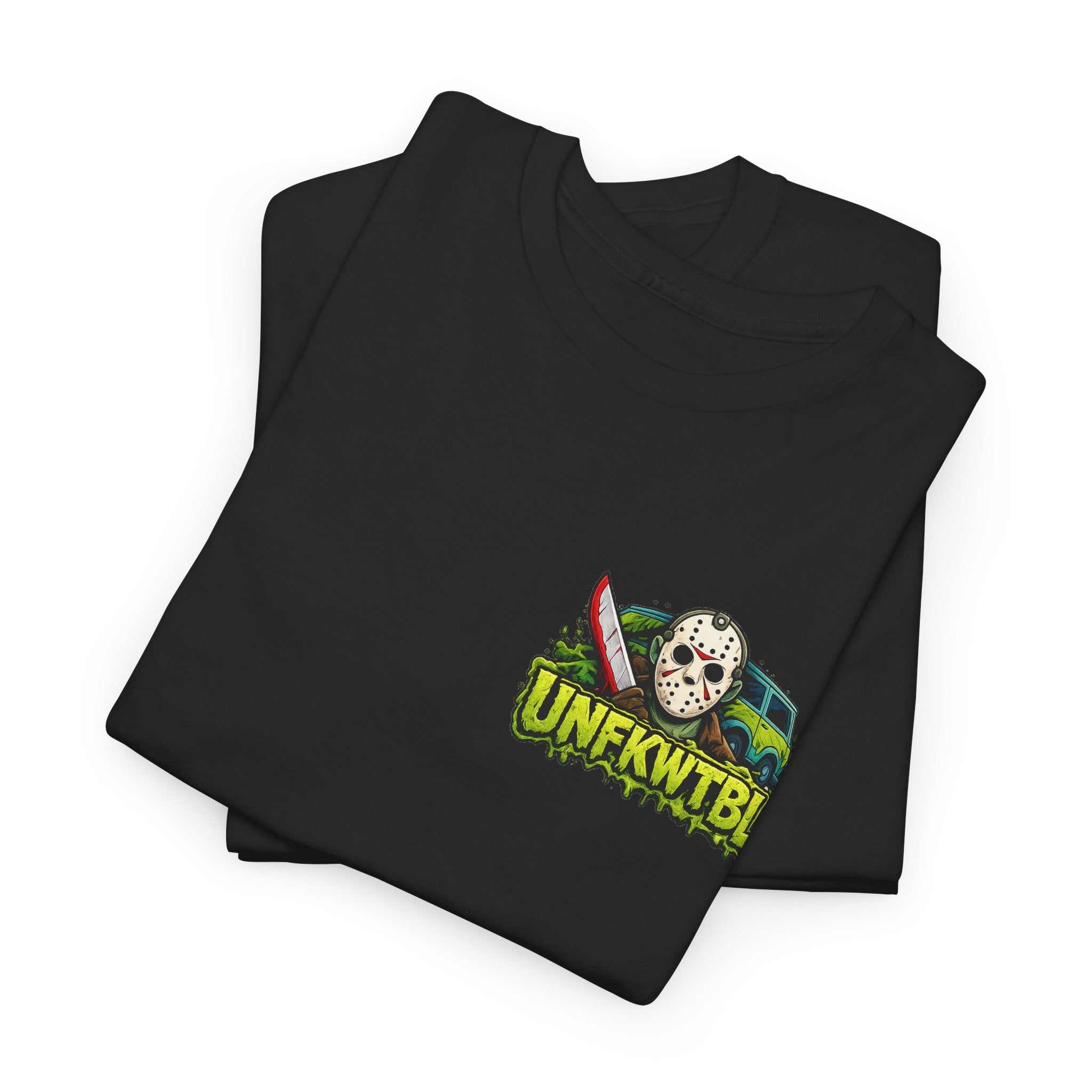 T-Shirt with Jason Voorhees Hanging with Mystery Crew Design