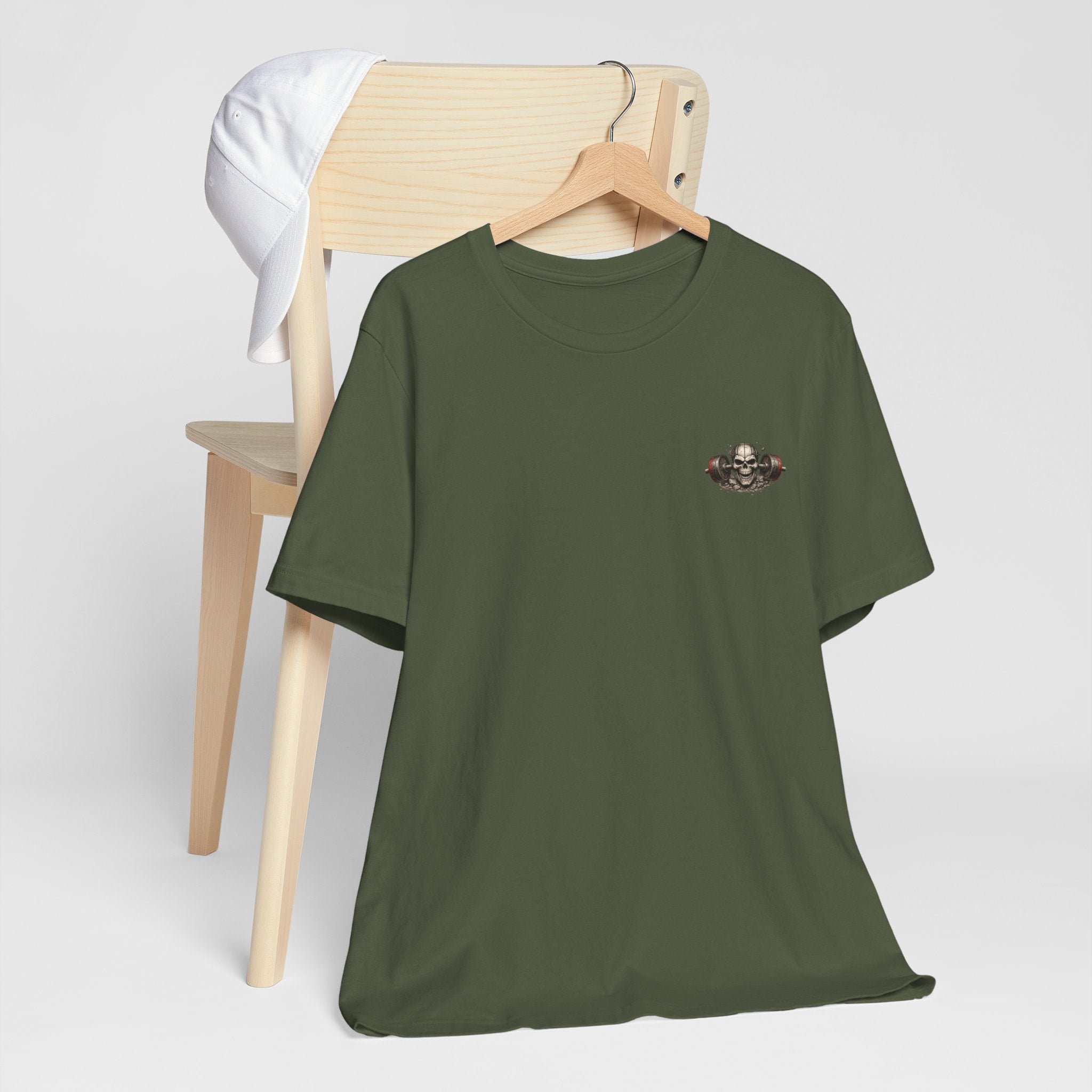 Weightlifting Tee — Vintage Bench Press Skull Design (UNFKWTBL)