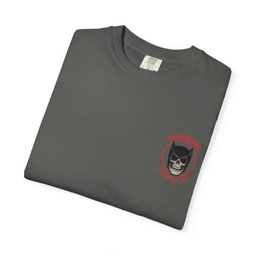 Batman Holographic Ghostface themed unisex black T-shirt with skull and bat design on chest