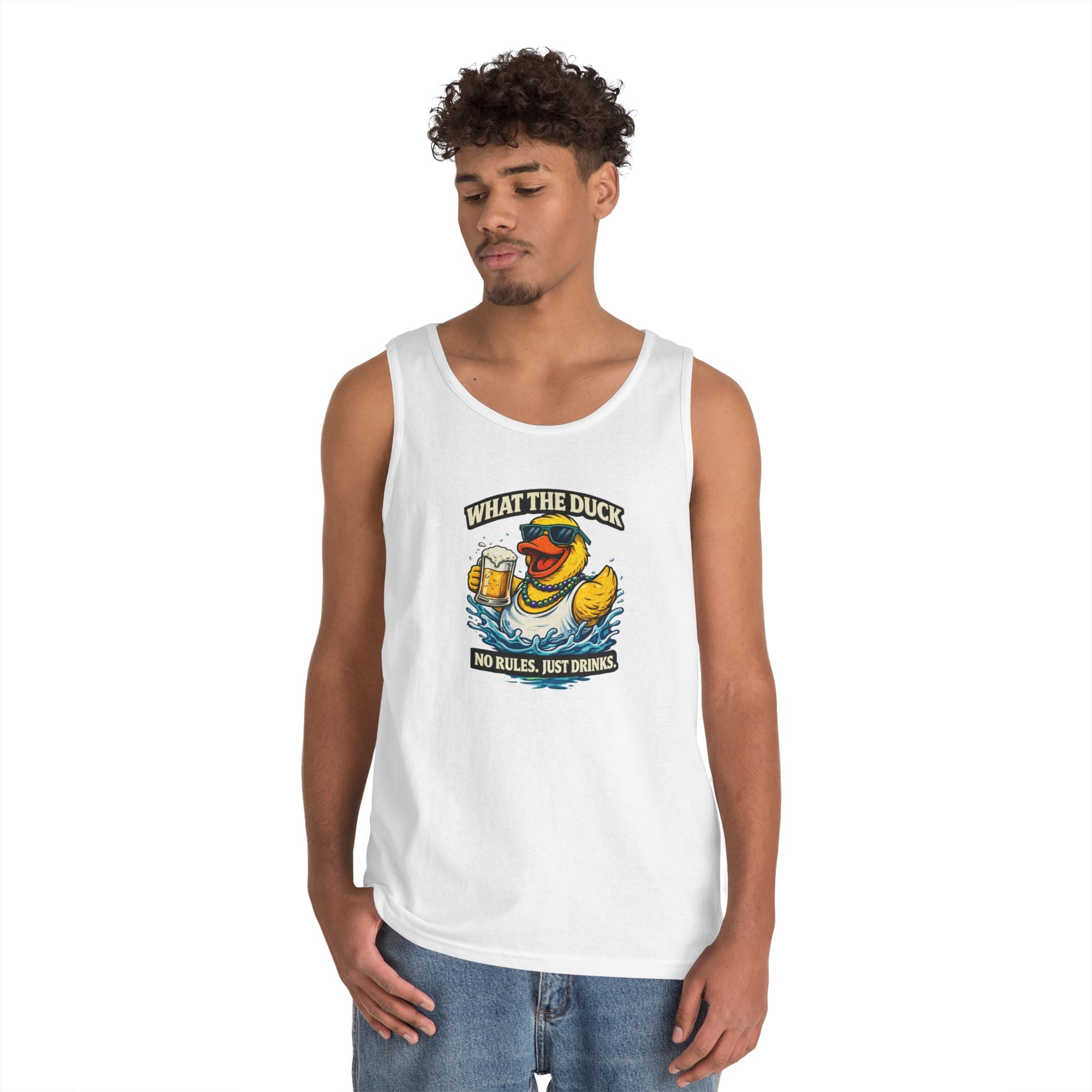 What the Duck Tank Top — Funny Rubber Duck Beer Graphic Tank