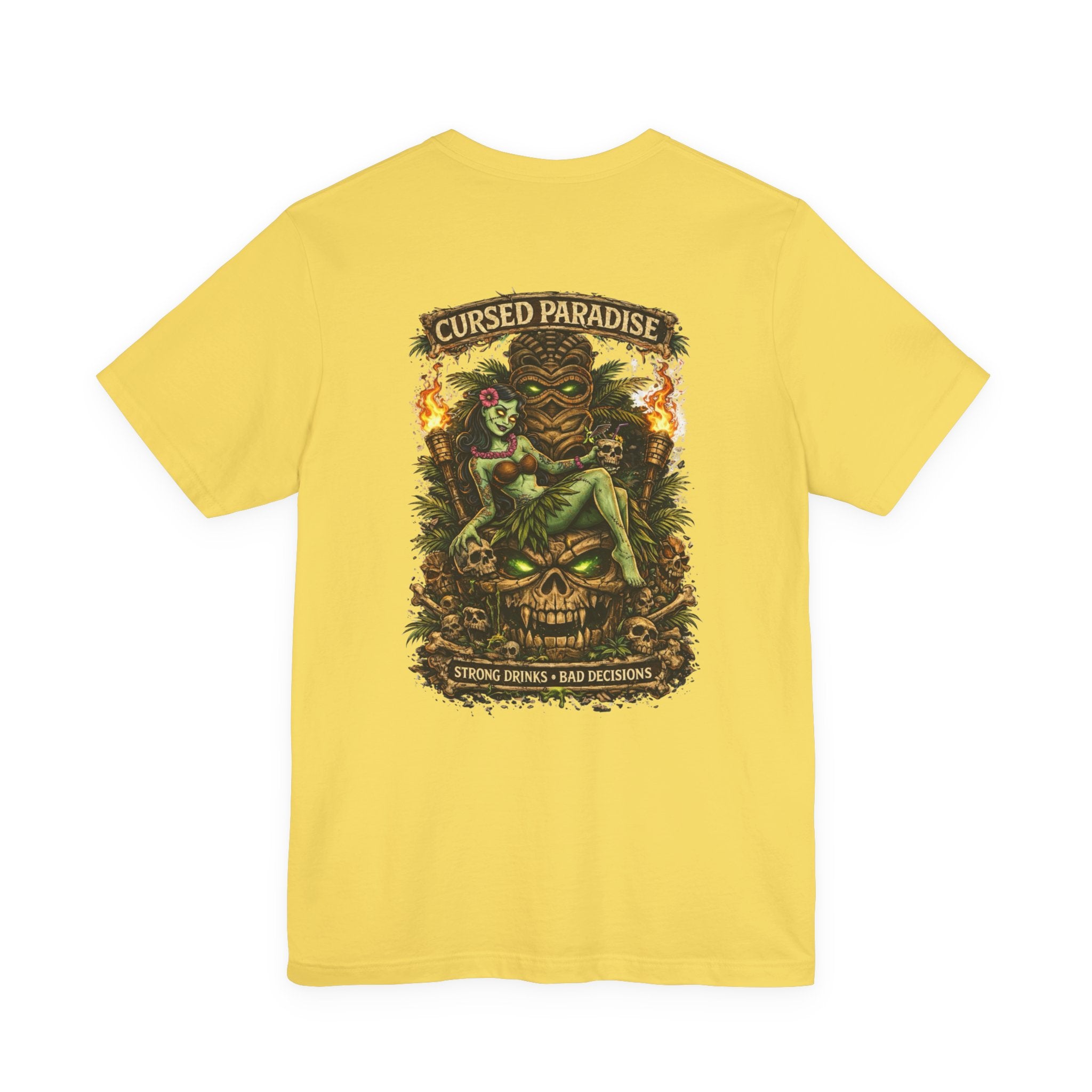 Cursed Paradise T-Shirt — Tropical Tiki Skull Graphic Tee