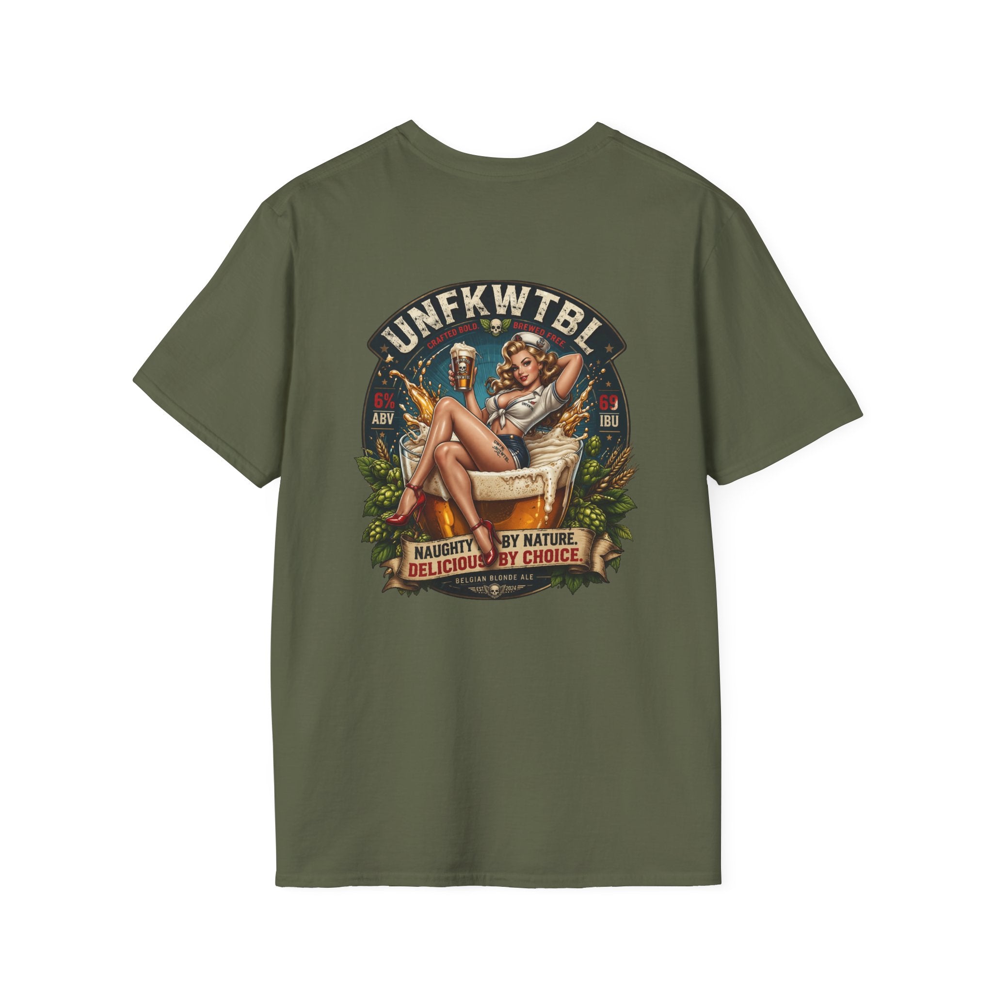 Pinup Rebel T-Shirt — "UNFKWTBL: Naughty by Nature, Delicious by Choice" Vintage Rock Tee