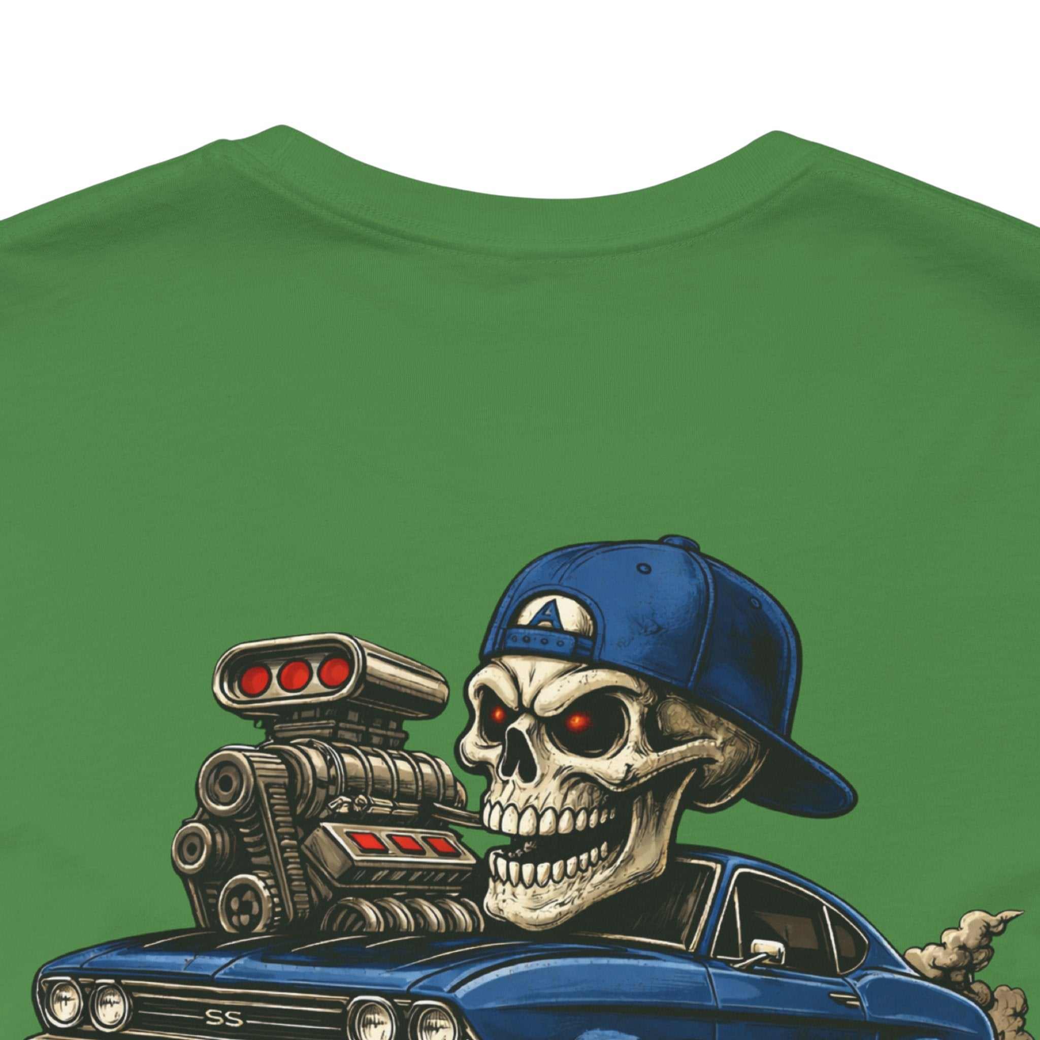 Burnout Skull Muscle Car Tee — "Still Burnin' Rubber" Graphic T-Shirt