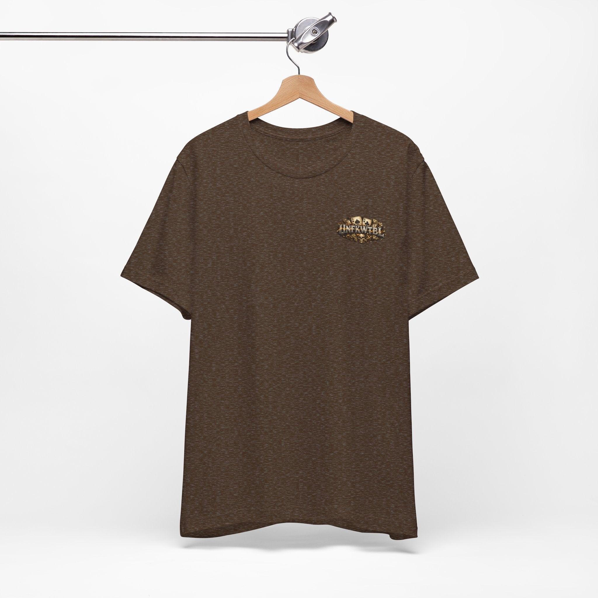 Skull & Flaming Cards Graphic Tee — Poker Skull Short Sleeve T-Shirt