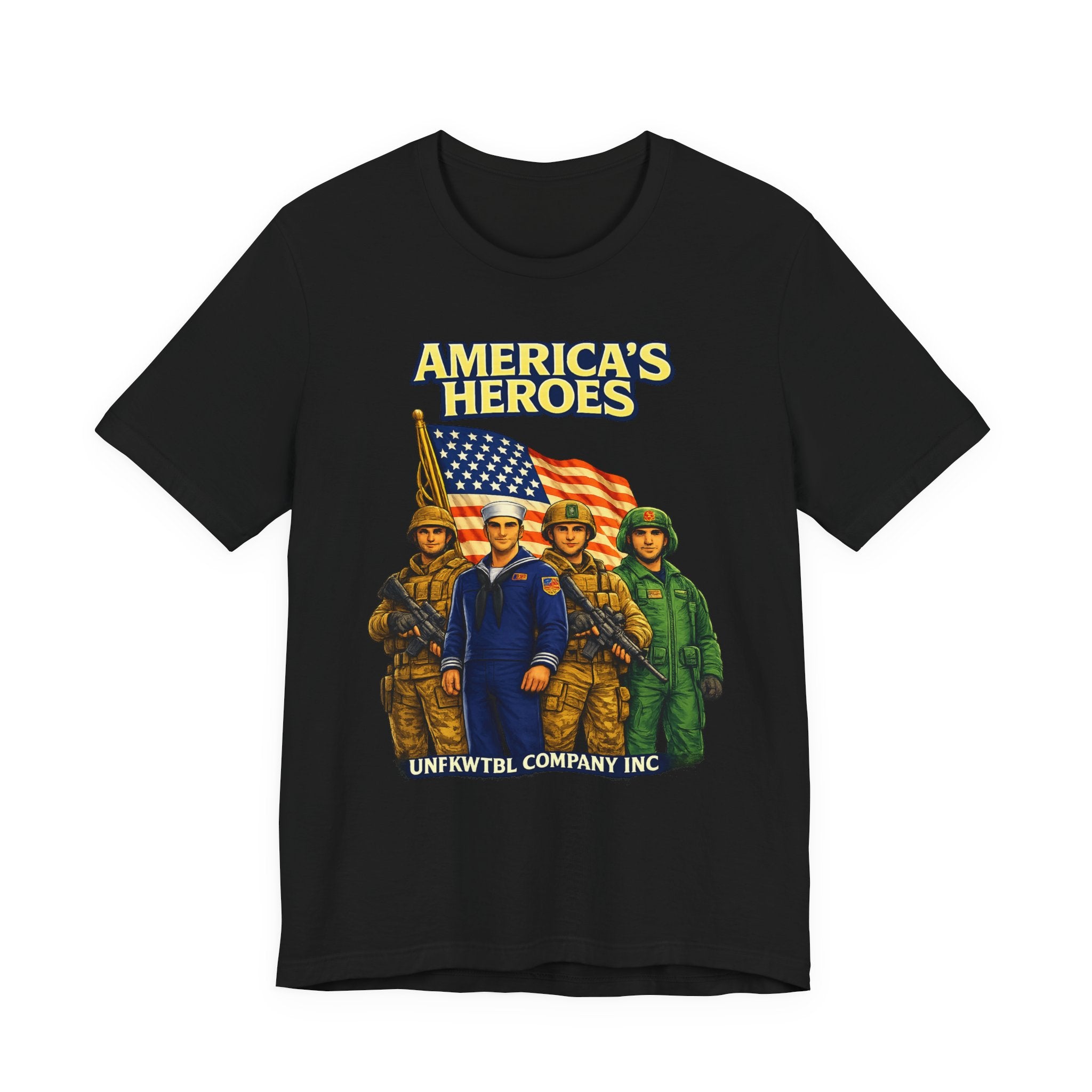 America's Heroes T-Shirt — Patriotic Military Vintage Graphic Tee