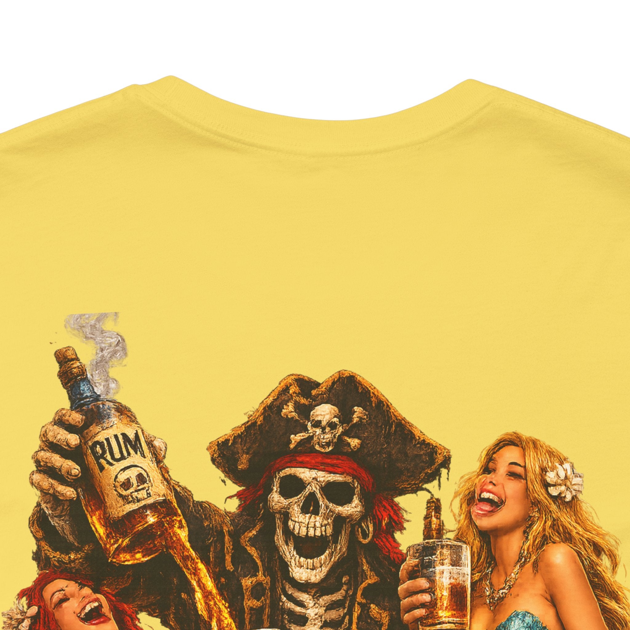 Pirate Skull Treasure Chest Tee — Skeleton Buccaneer Drinking Design