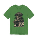 Dead & Lucky Skull Tee graphic t-shirt with grinning skull and 