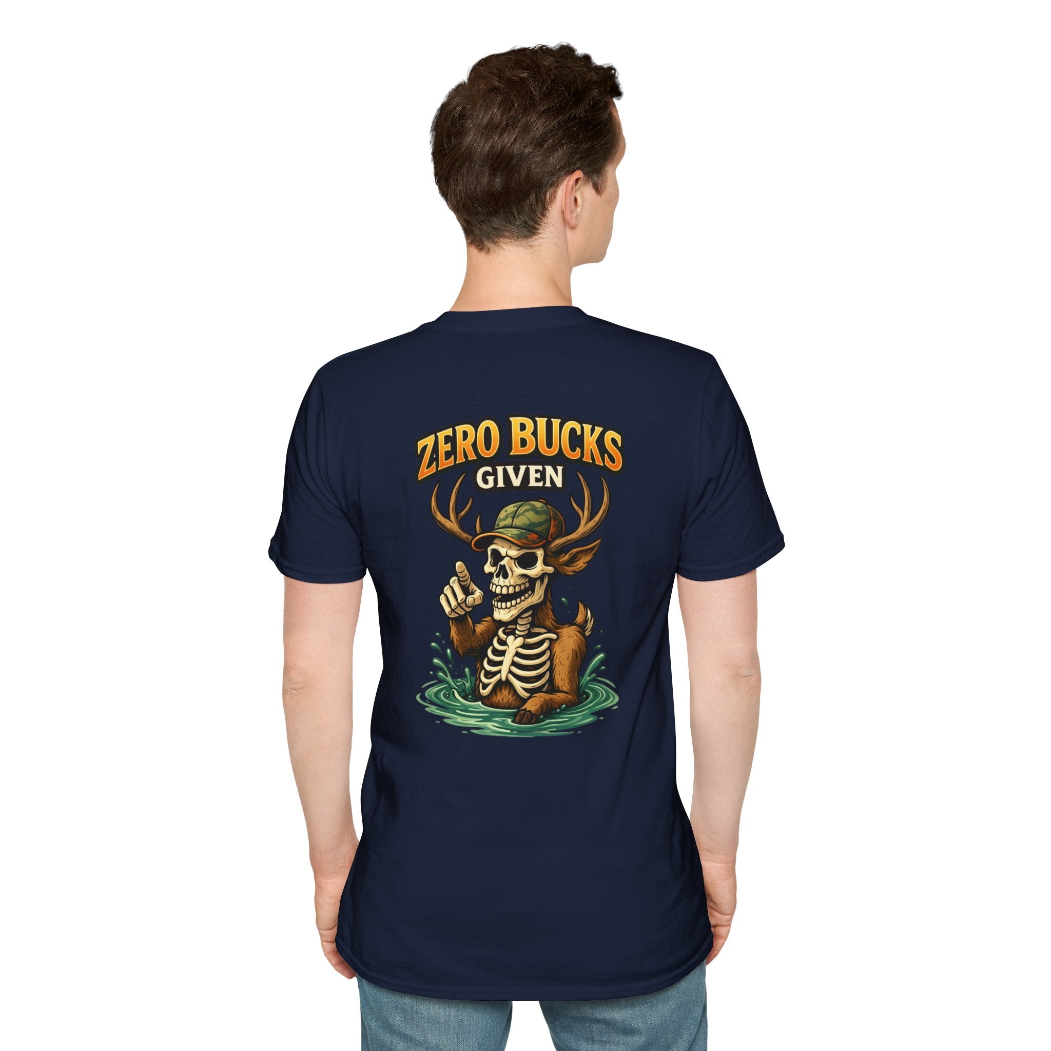 Zero Bucks Given T-Shirt — Skull Deer Hunter Graphic Tee