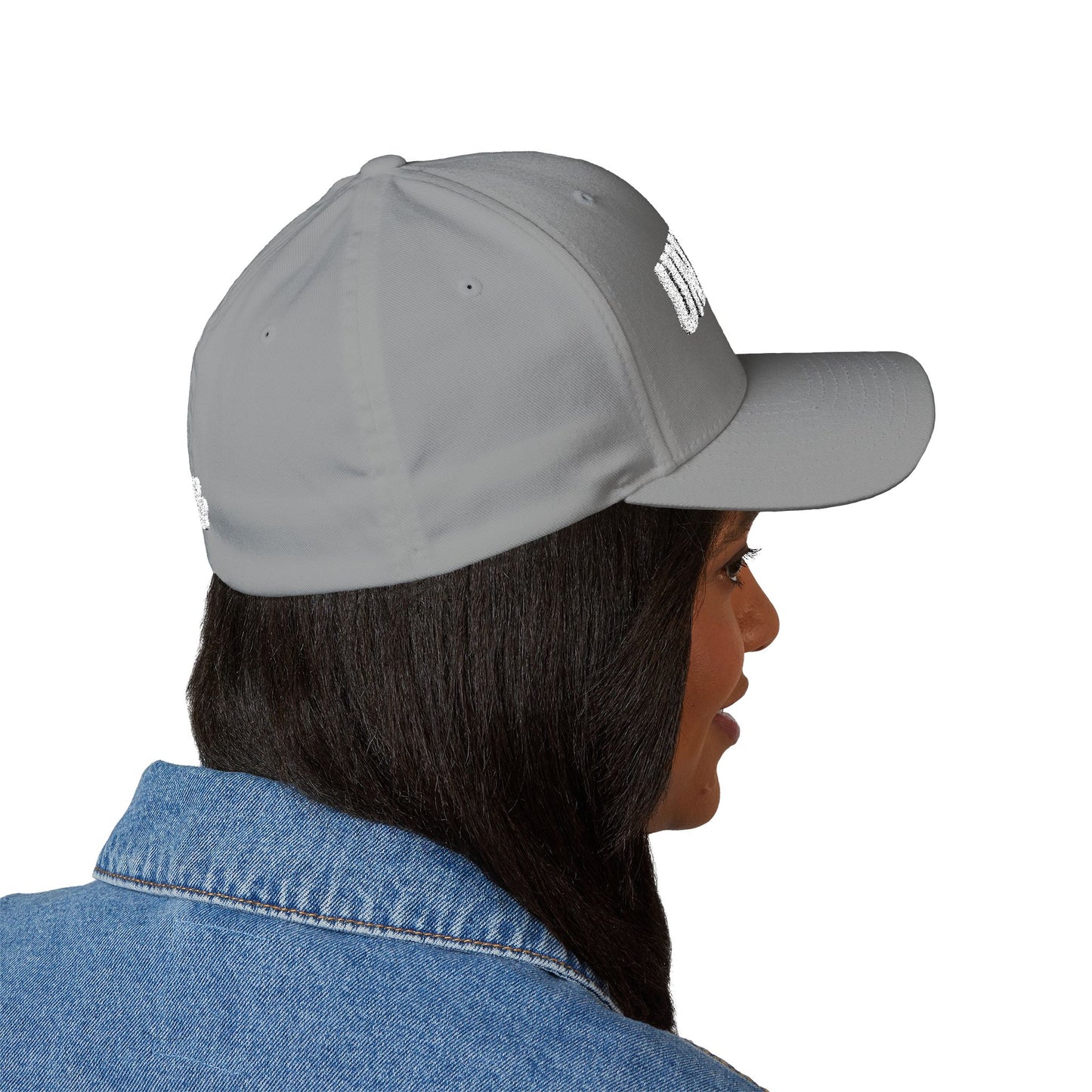 Embroidered 'UNFKWTBL' Closed-Back Structured Cap — Bold Distressed Logo Dad Hat