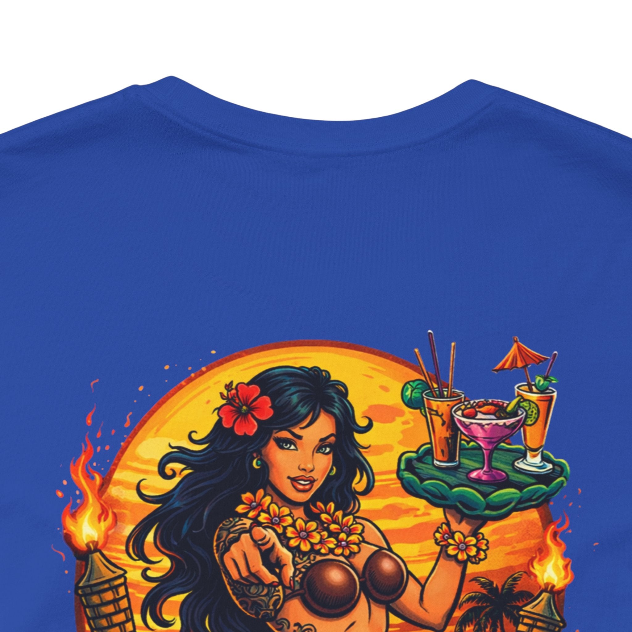 Hawaiian Hula Mermaid T‑Shirt — "Drink Hard Stay Unfwktbl" Tropical Bar Tee