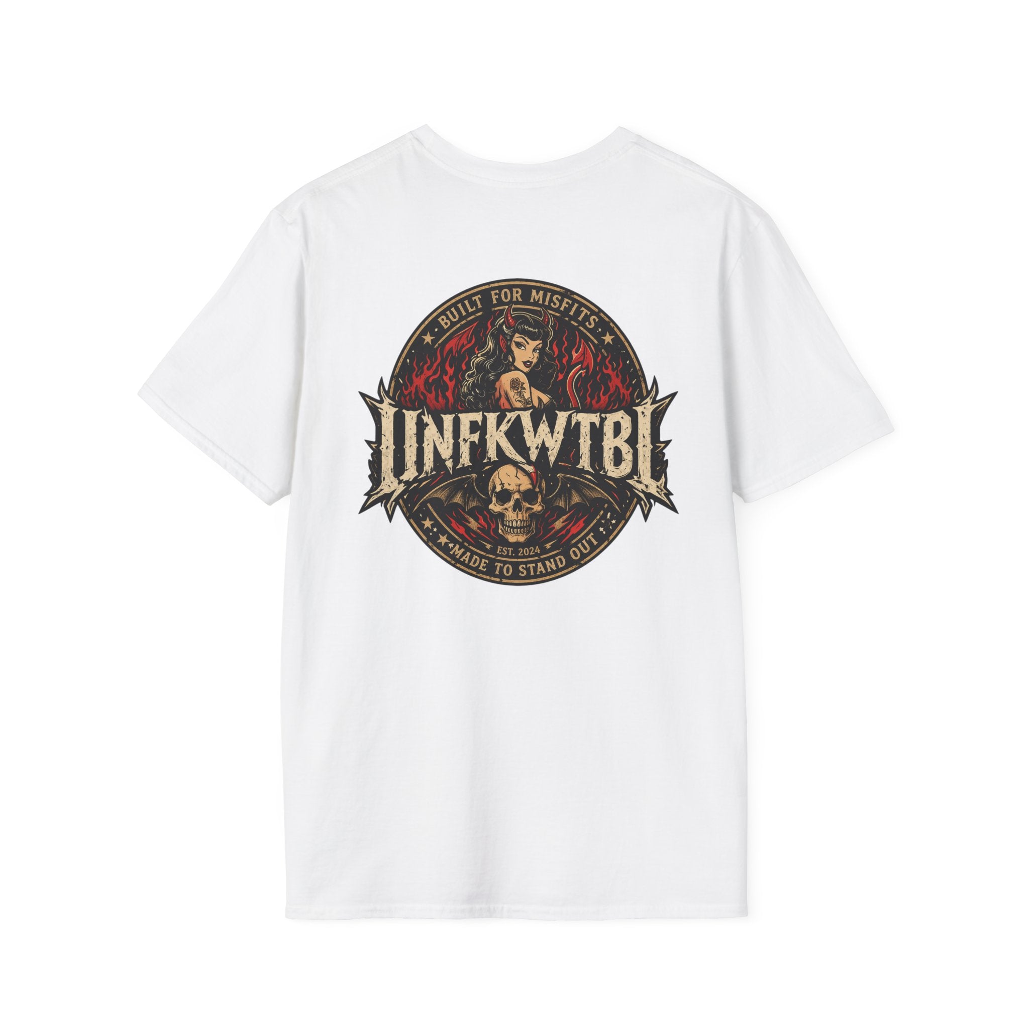 Graphic T-Shirt — 'UNFKWTBL' Vintage Rock Skull Design