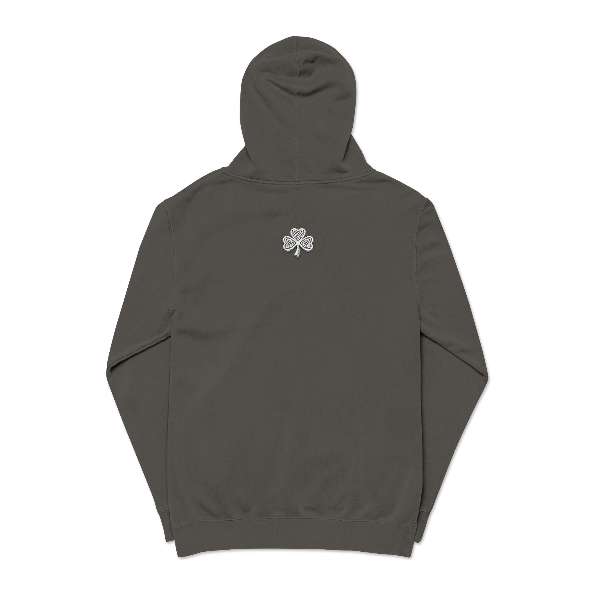 UNFKWTBL Pigment-Dyed Hoodie — Distressed Stencil Logo & Clover Back