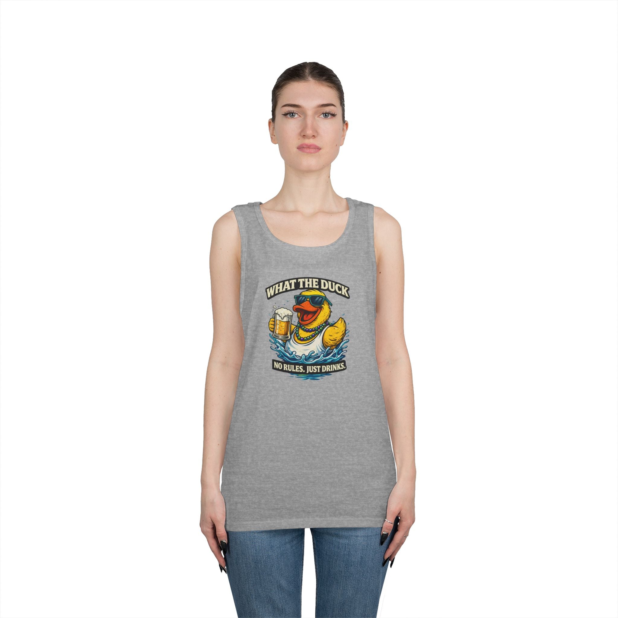 What the Duck Tank Top — Funny Rubber Duck Beer Graphic Tank