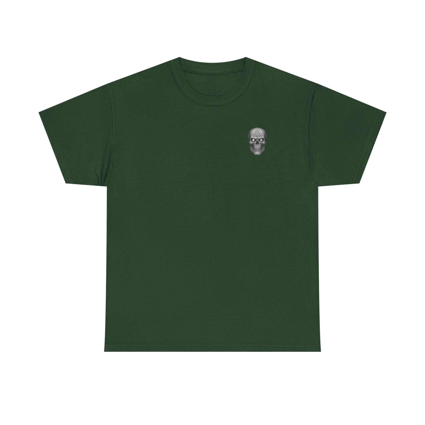 Green T-Shirt FDNY Eternal Tribute Tee with skull graphic, 100% cotton, unisex heavy cotton fit