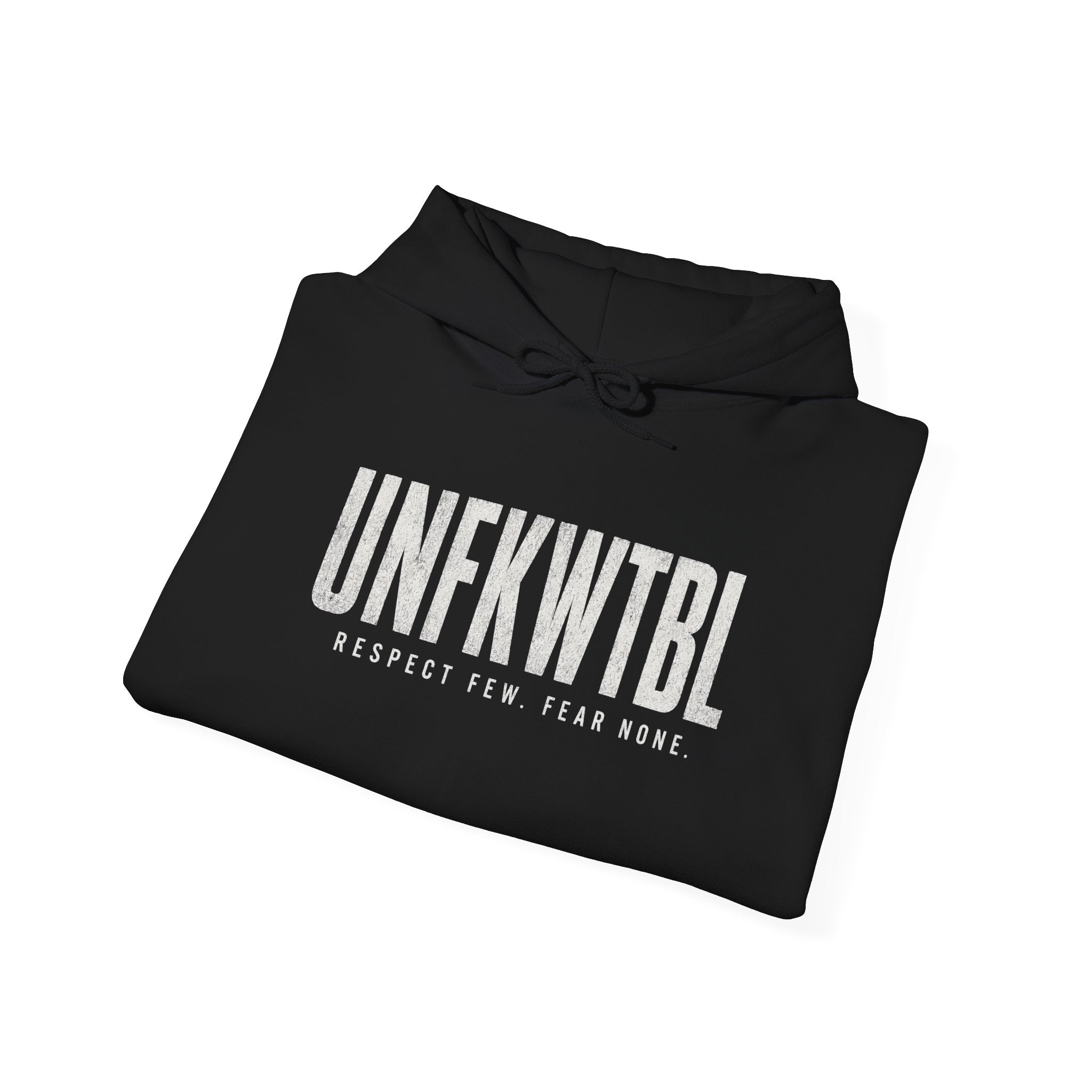 UNFKWTBL Hoodie — Distressed Patriotic Flag Sweatshirt (Respect Few Fear None)