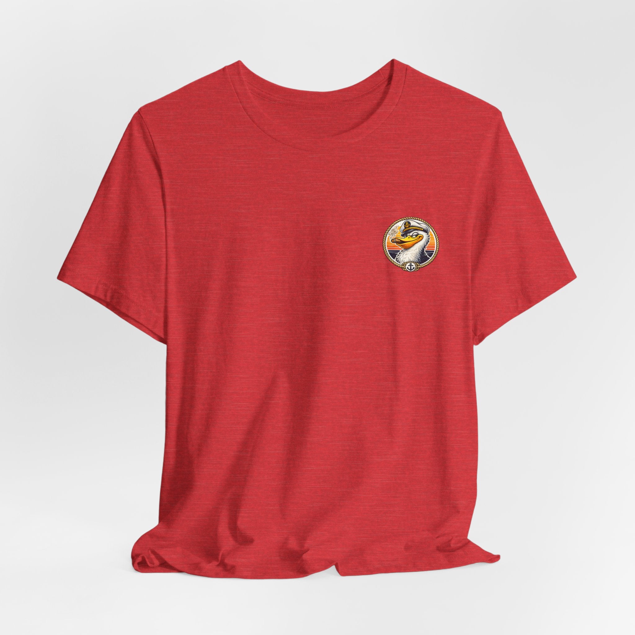 Duck Captain Graphic Tee — Sailor Duck Drinking Rum Retro Beach Shirt