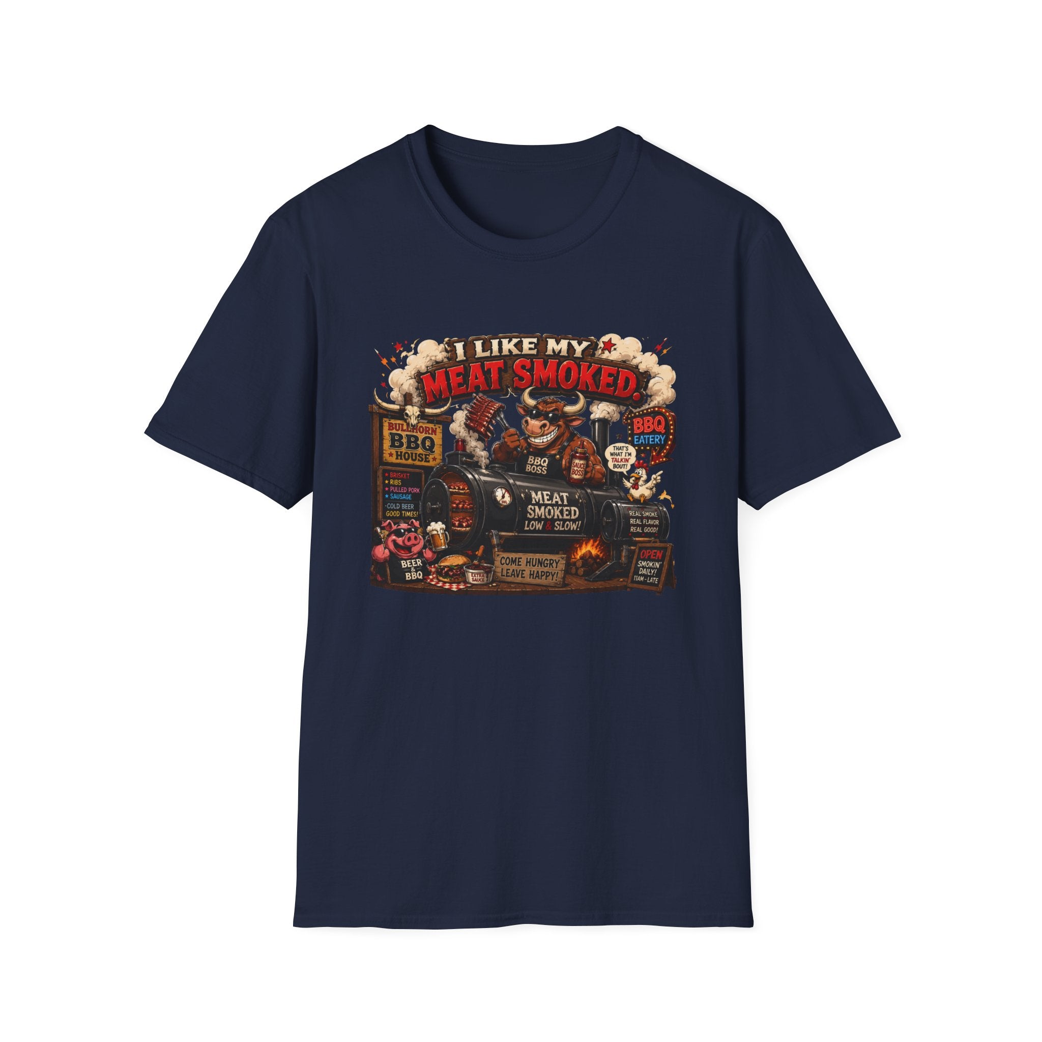 BBQ Smoker Tee — “I Like My Meat Smoked” Graphic T-Shirt