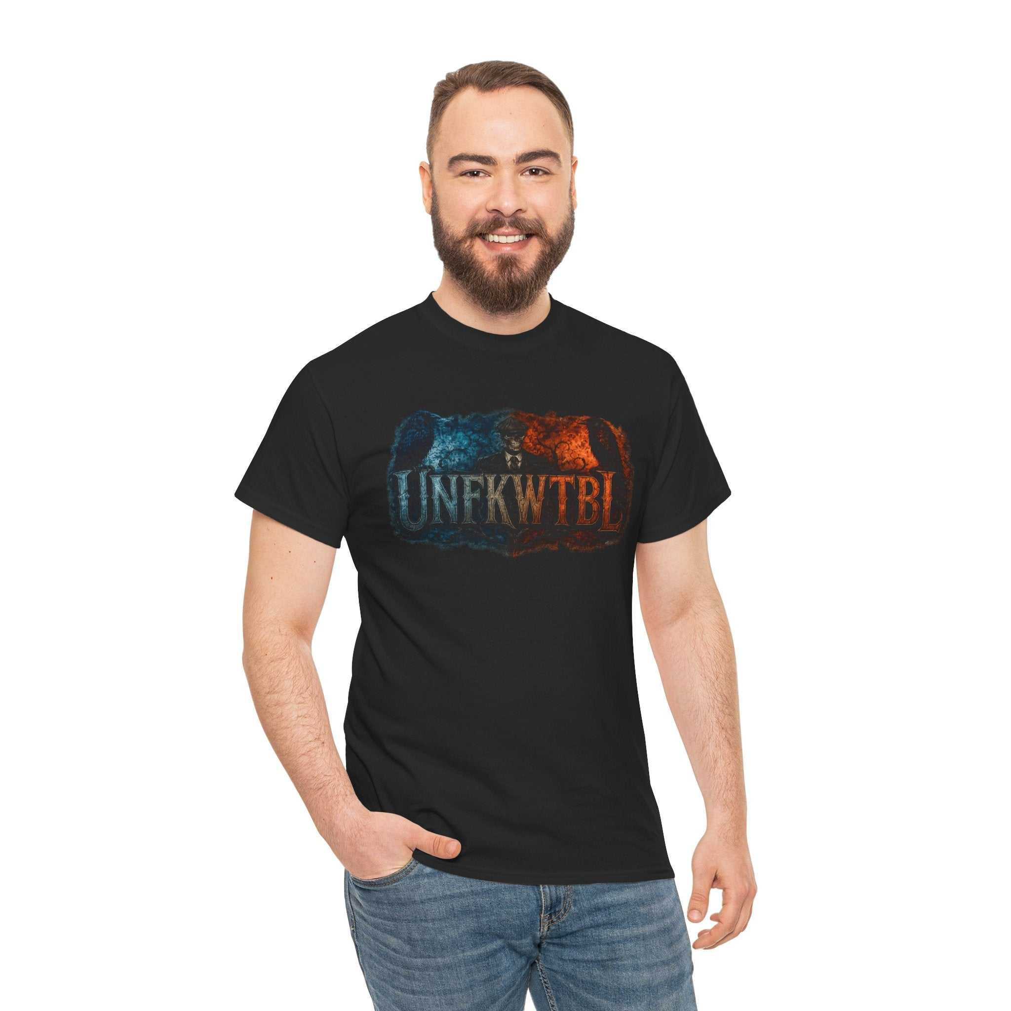 Dark Cosmic Slenderman Tee – 'UNFKWTBL' Horror Graphic Shirt