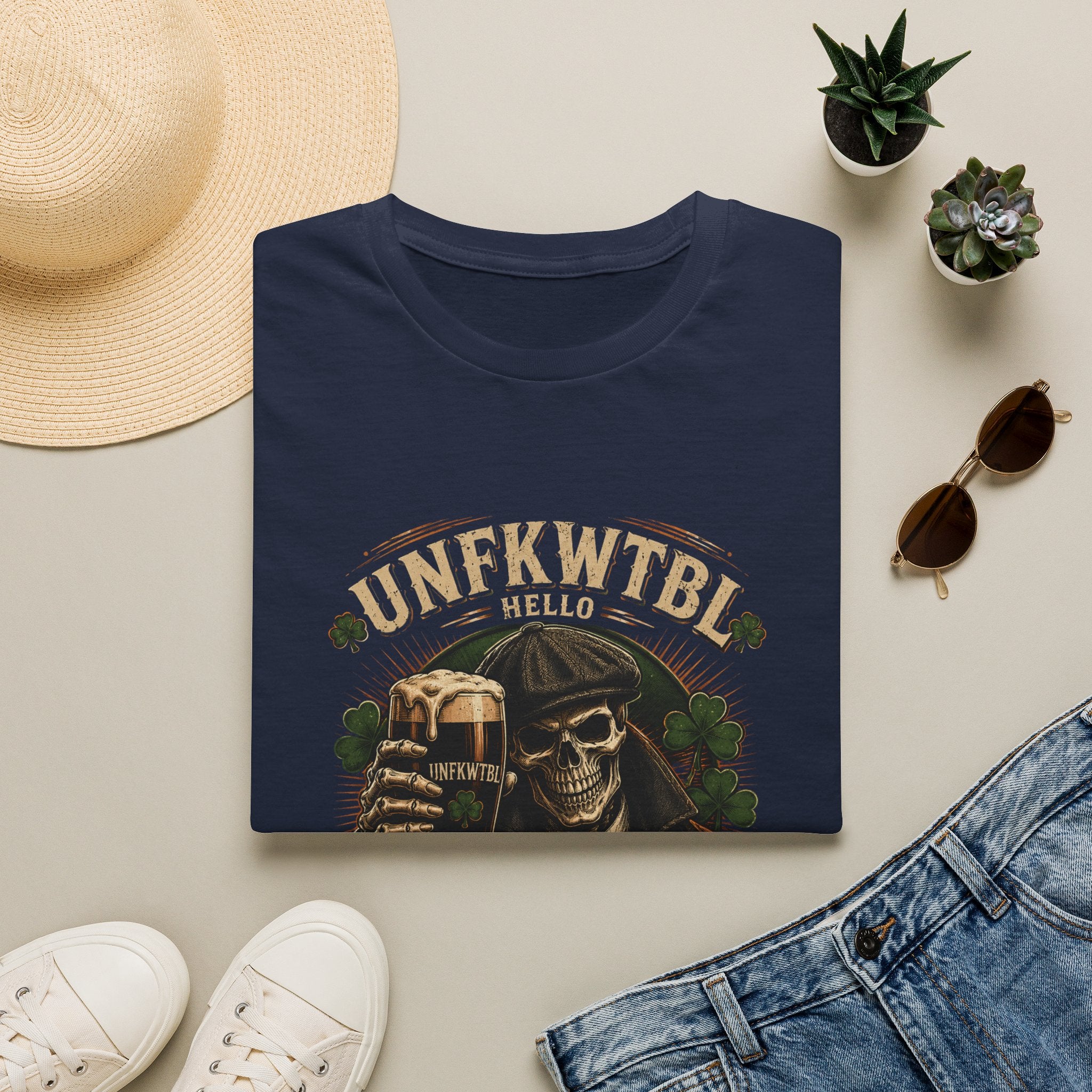 Darkness Hello T-Shirt — Skull & Beer Gothic Graphic Tee