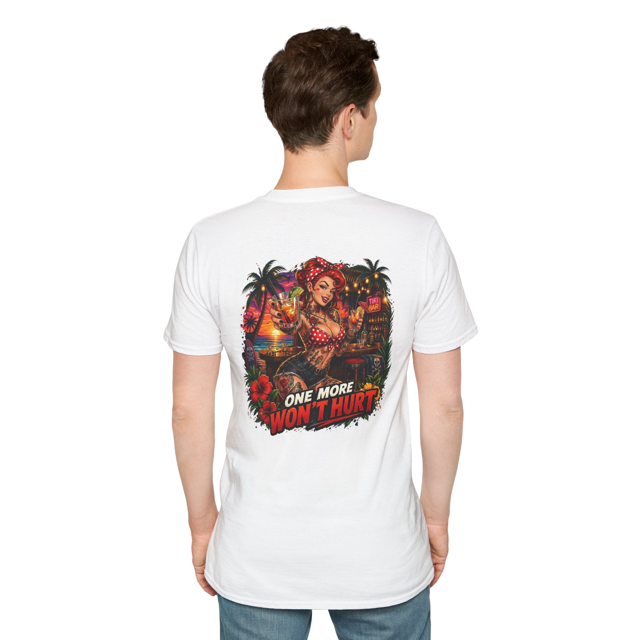 T-Shirt — Retro Pinup Beach Graphic “One More Won’t Hurt”