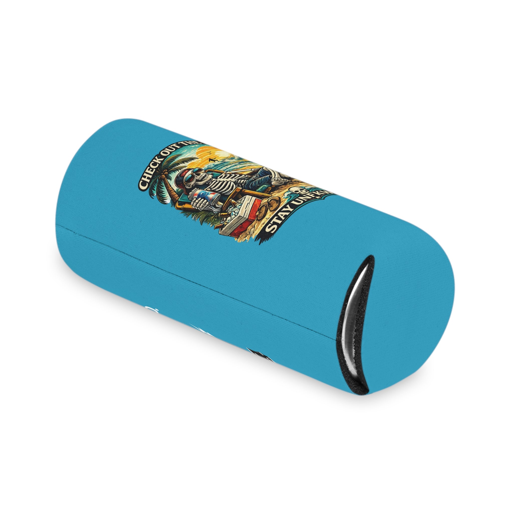 Can Cooler — 'Stay Cold / Check Out the Waves' Surf Skeleton Drink Koozie
