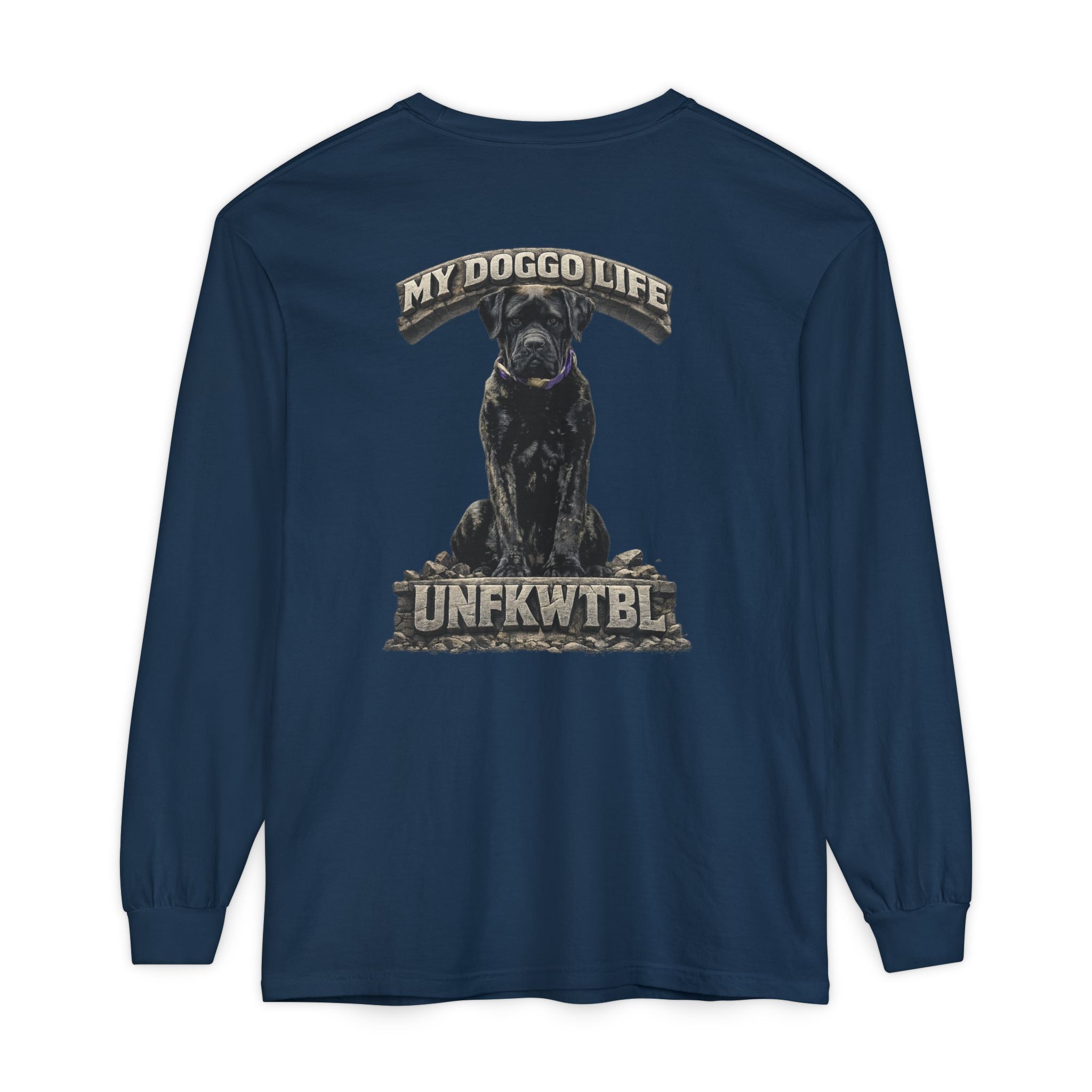 Long Sleeve T-Shirt — "My Doggo Life" Black Dog Graphic