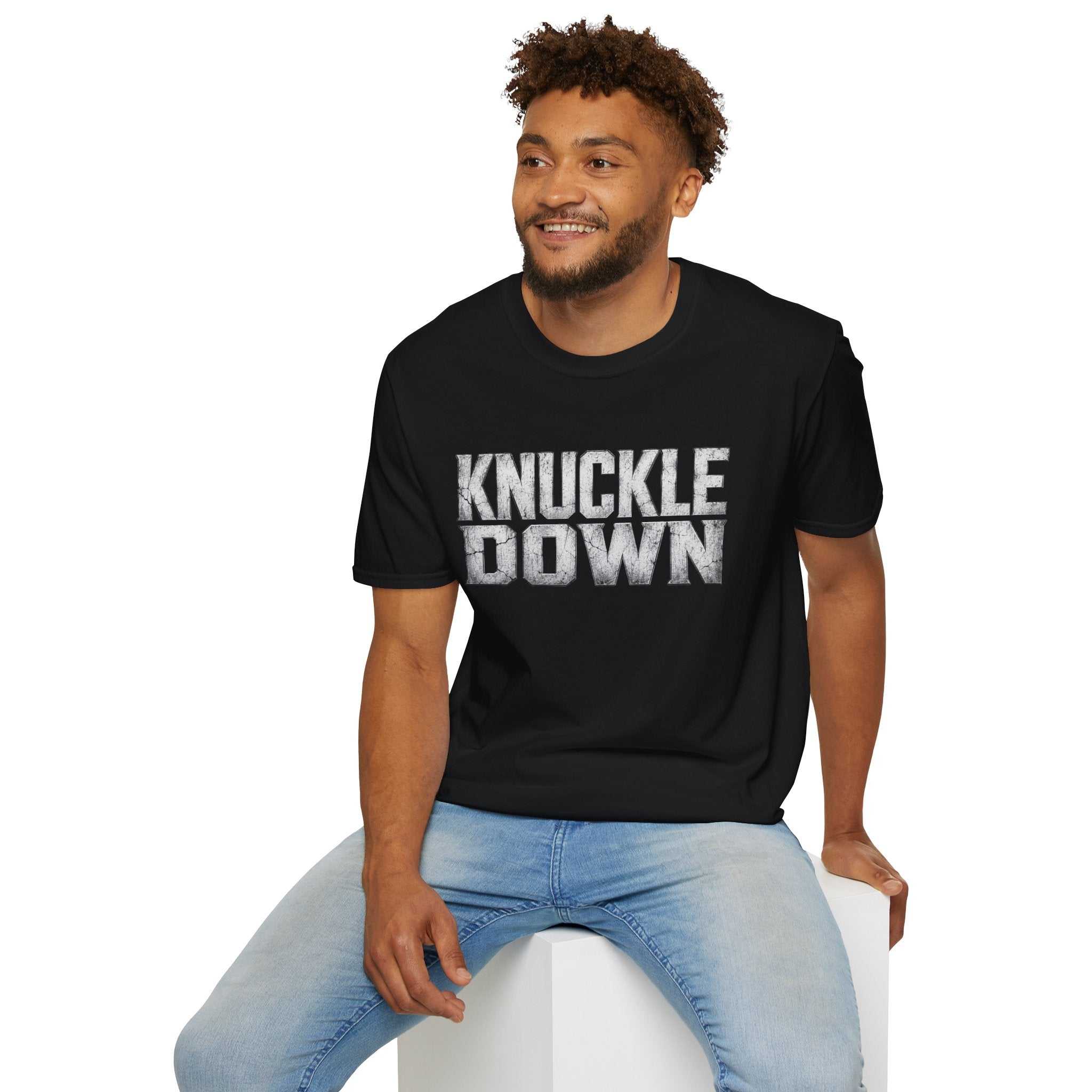 Knuckle Down Graphic T-Shirt — Bold Motivational Workout Tee