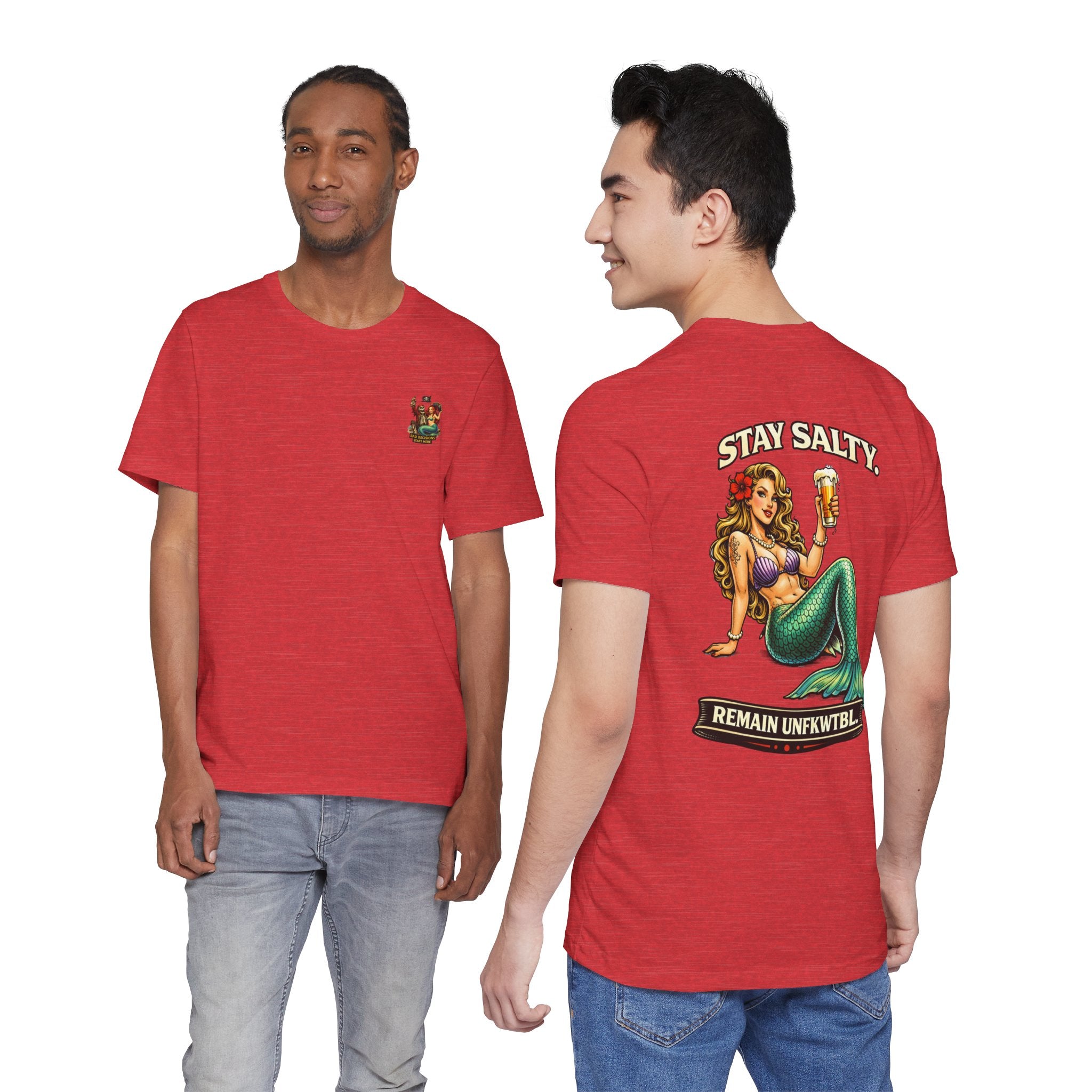 Stay Salty Mermaid T-Shirt — 'Remain UNFKWTBL' Vintage Beach Tee