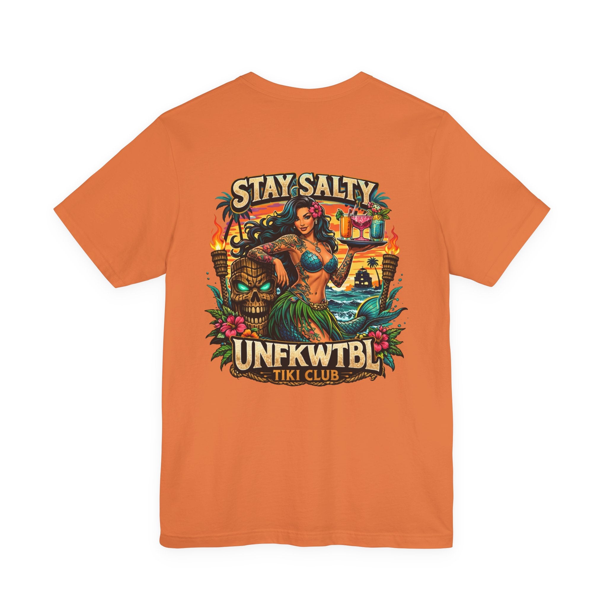 Stay Salty Tiki Club Tee — Vintage Hawaiian Pin-Up Surf Shirt
