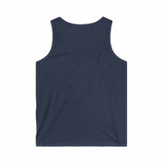Navy blue men's Patriotic Heroes Tank Top, soft breathable fabric, casual summer wear for Veterans and Independence Day celebrations