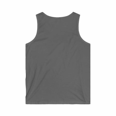 Back view of gray Patriotic Heroes Tank Top for men, casual summer wear with seamless design and soft fabric