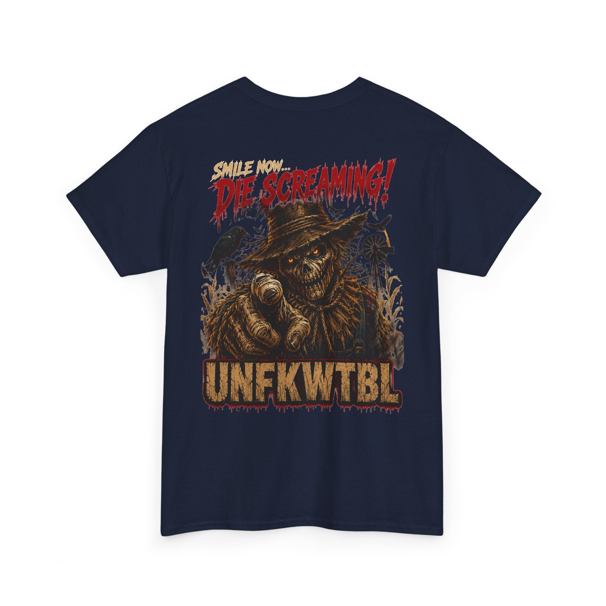 Horror Graphic Tee — "They’re Screaming" Scarecrow Design (UNFKWTBL)
