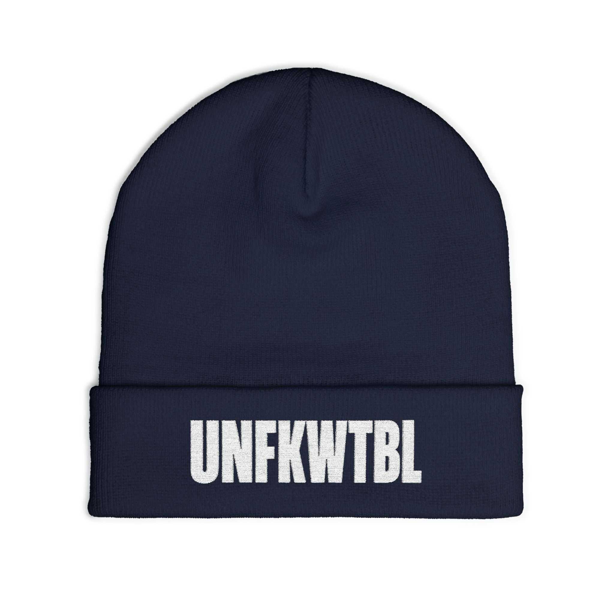 UNFKWTBL Embroidered Knit Beanie – Bold Streetwear Winter Hat