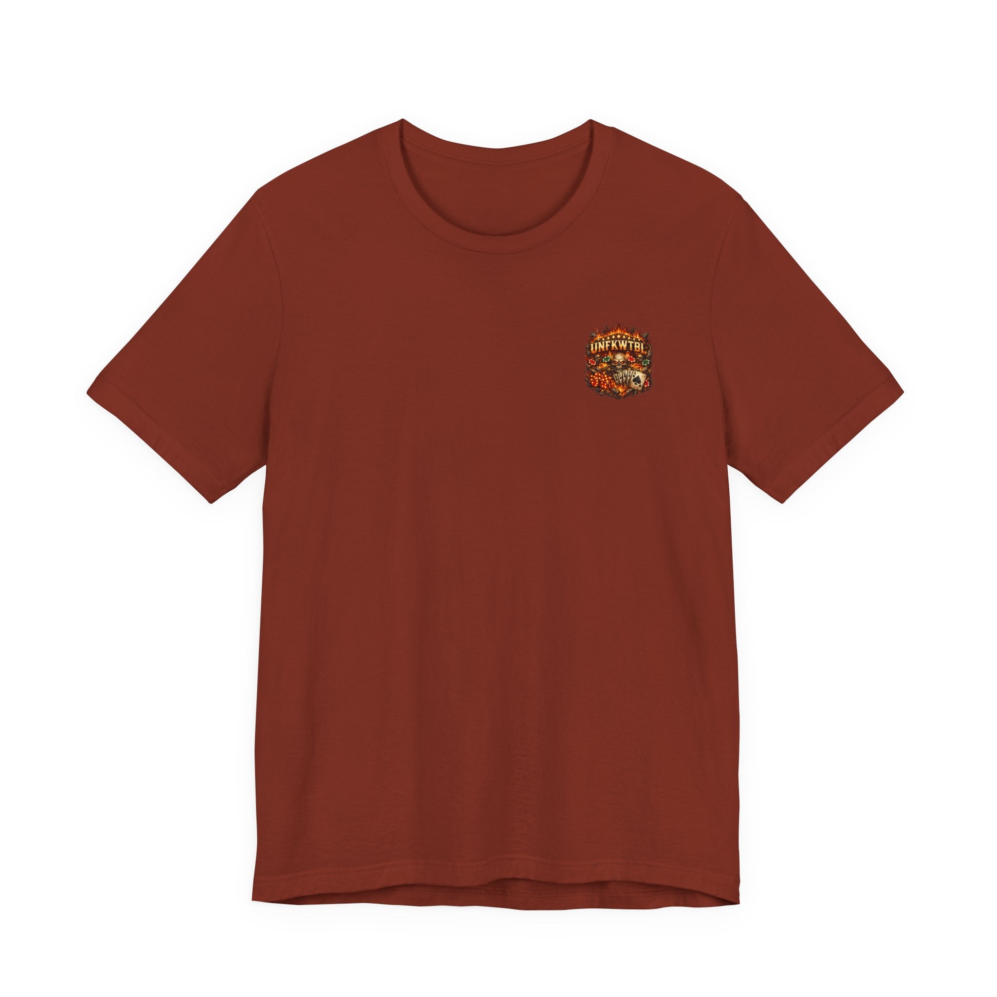 Devil Poker Tee — Fiery Demon Back Graphic T-Shirt