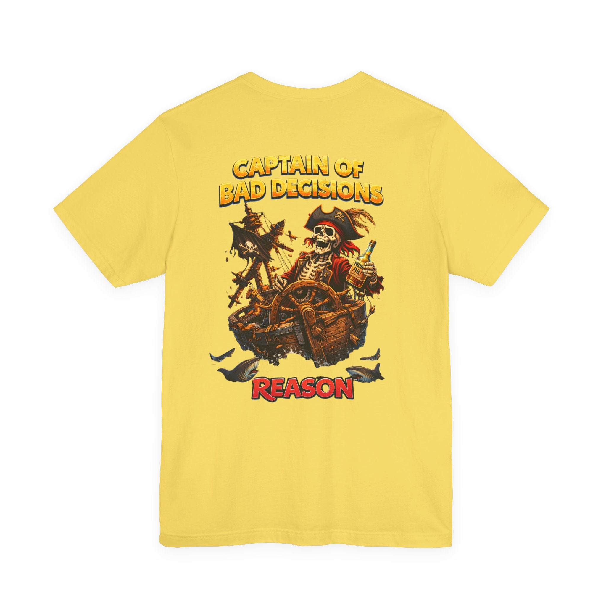 Captain of Bad Decisions Tee — Pirate Skeleton Graphic T-Shirt