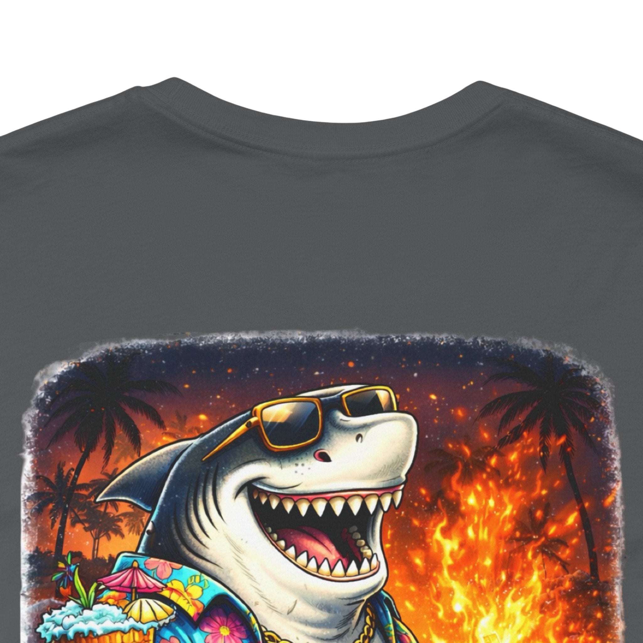 Shark Bonfire Tee — "Sharks Don’t Tan, We Toast" Graphic T-Shirt