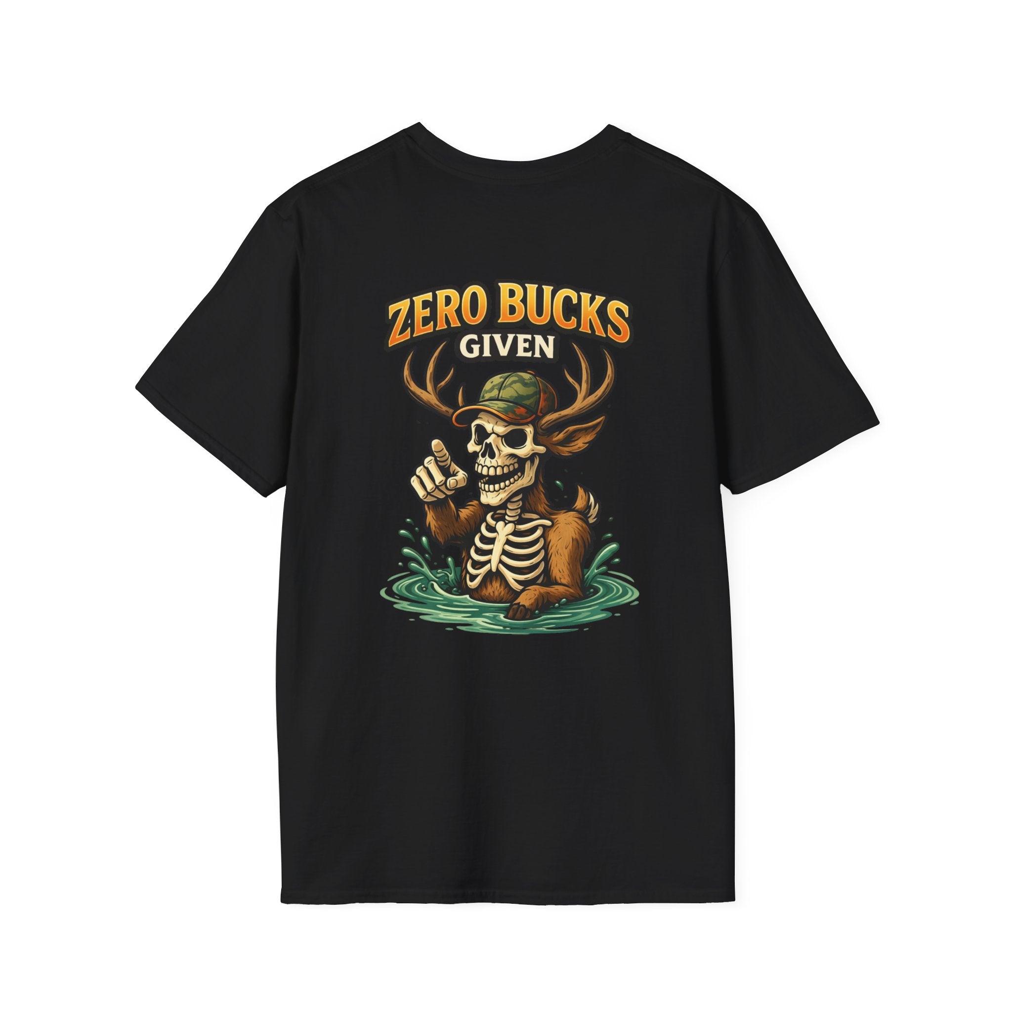 Zero Bucks Given T-Shirt — Skull Deer Hunter Graphic Tee