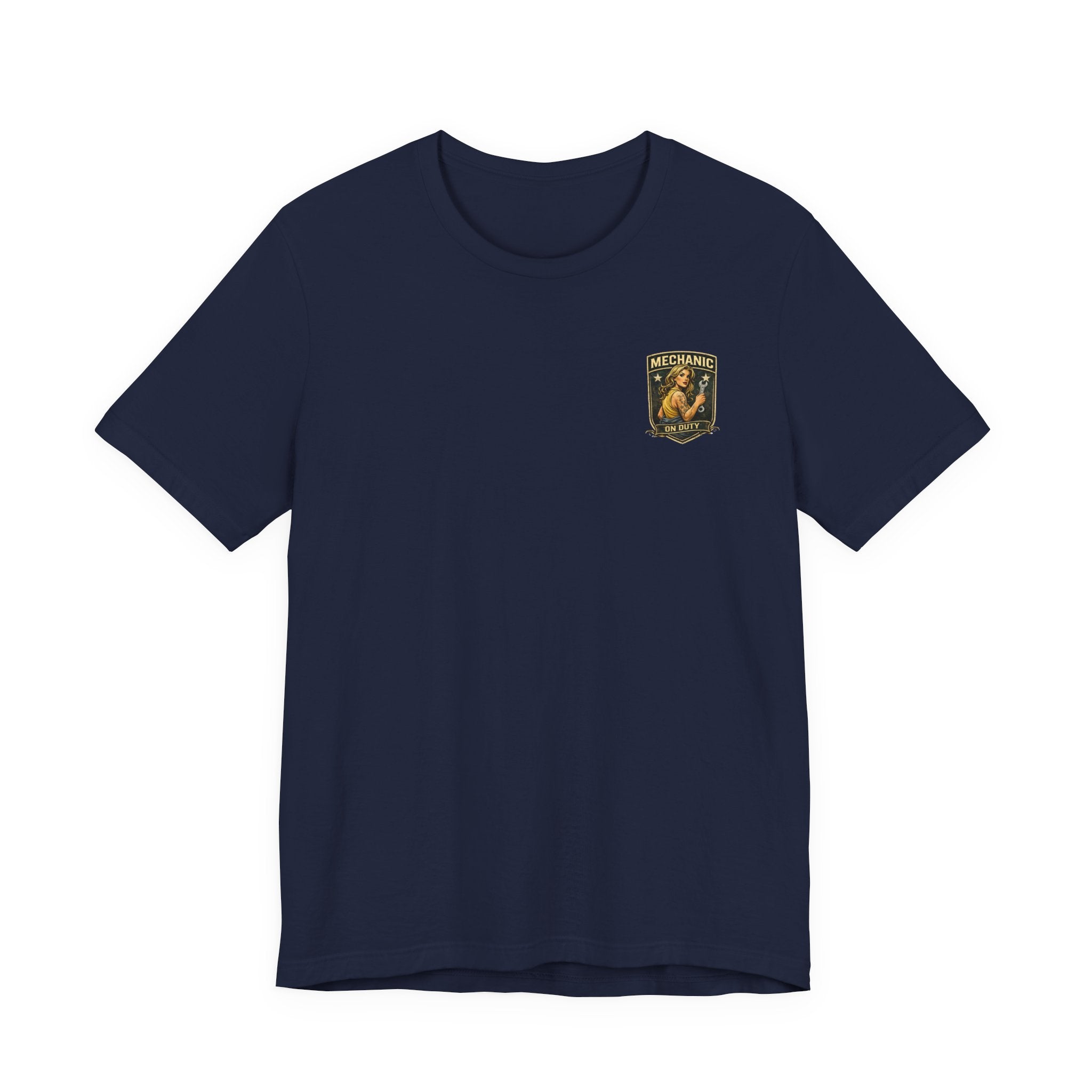 Mechanic On Duty Tee — Vintage Pin-Up Aircraft Garage Shirt