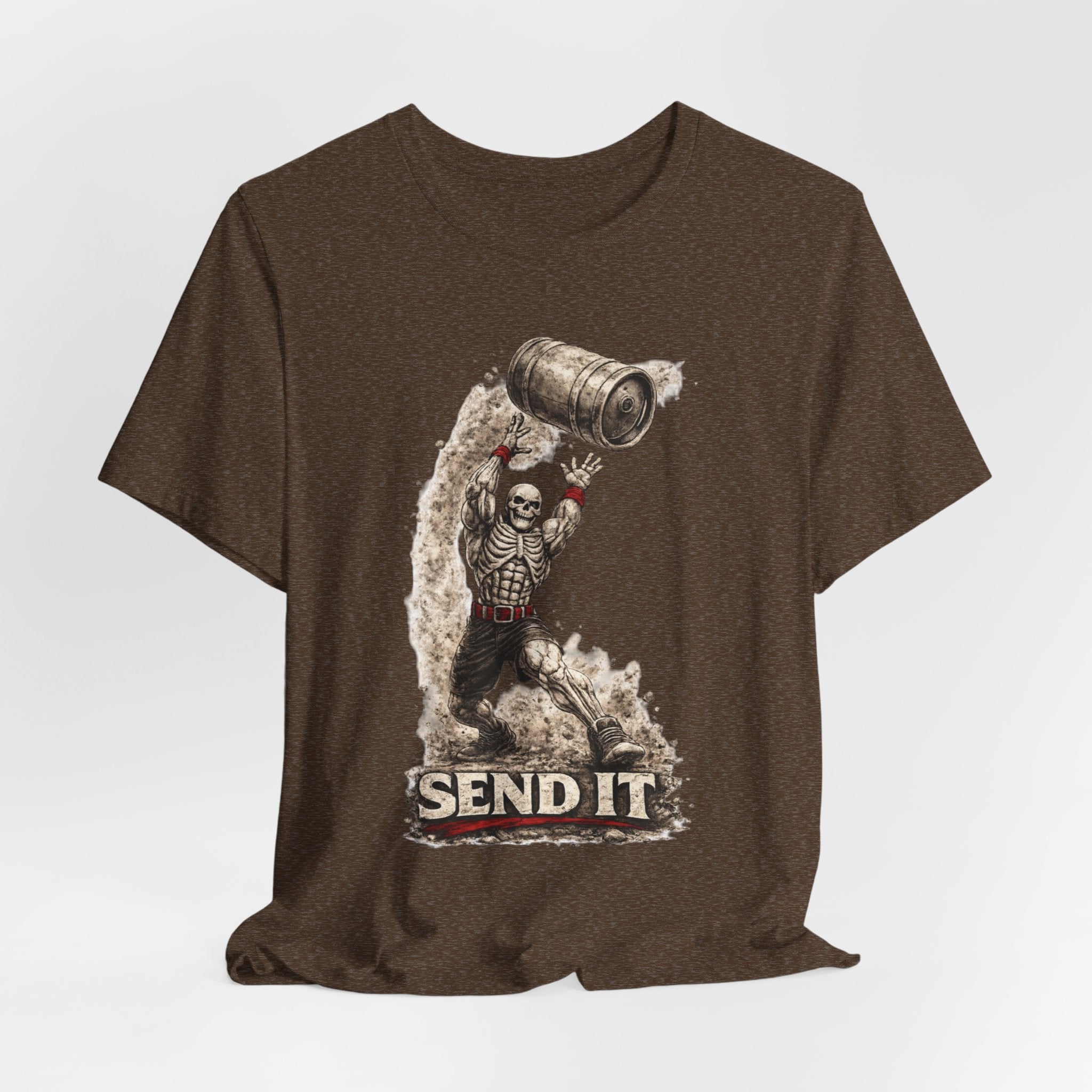 Send It Skull Rider T-Shirt — Vintage Skeleton Keg Surfing Tee