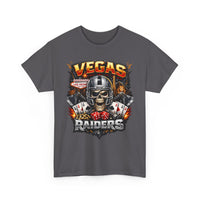 Vegas Raiders Skull Tee — Casino Poker Helmet Design