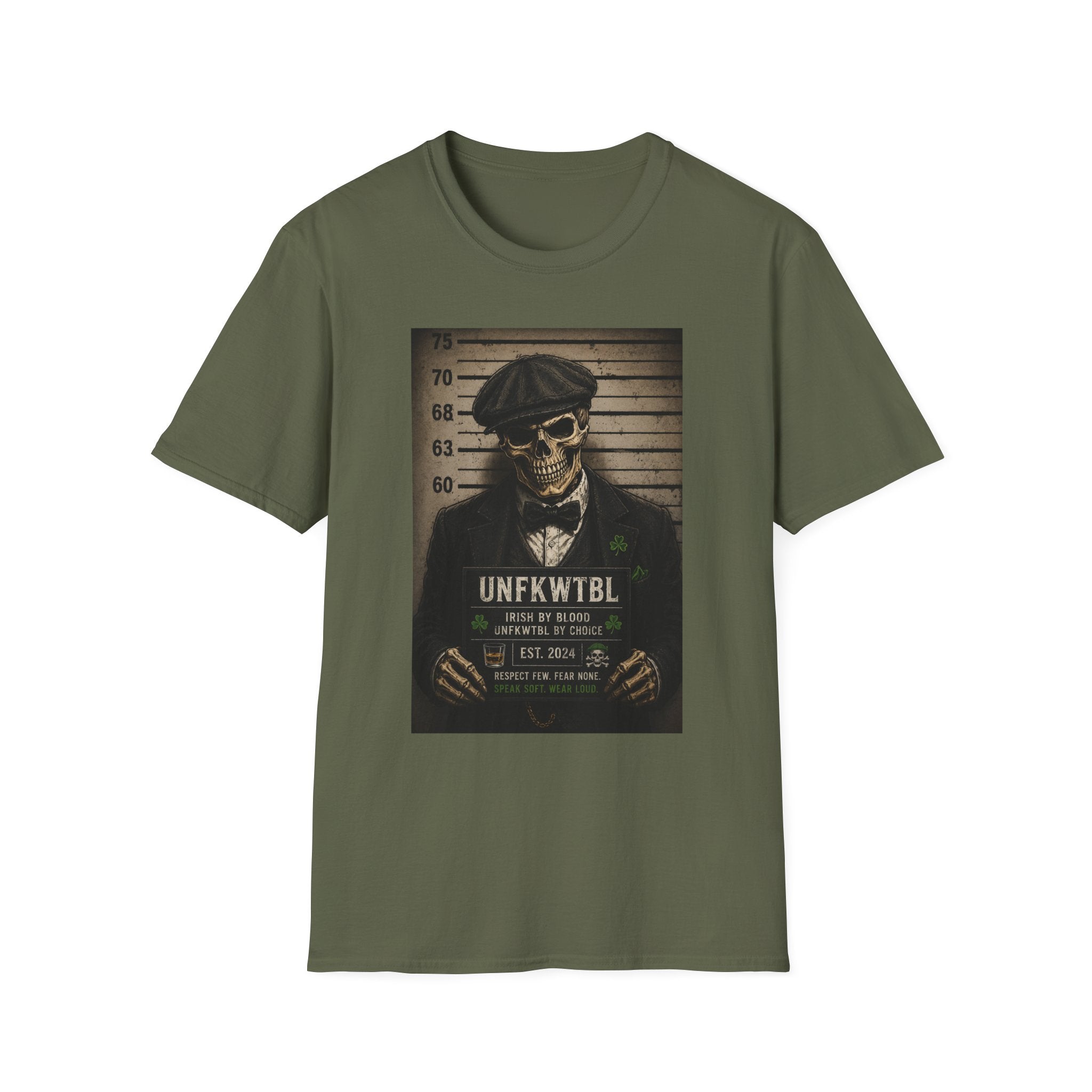Skull Mugshot T-Shirt — Vintage Peaky Blinders Skeleton Graphic Tee