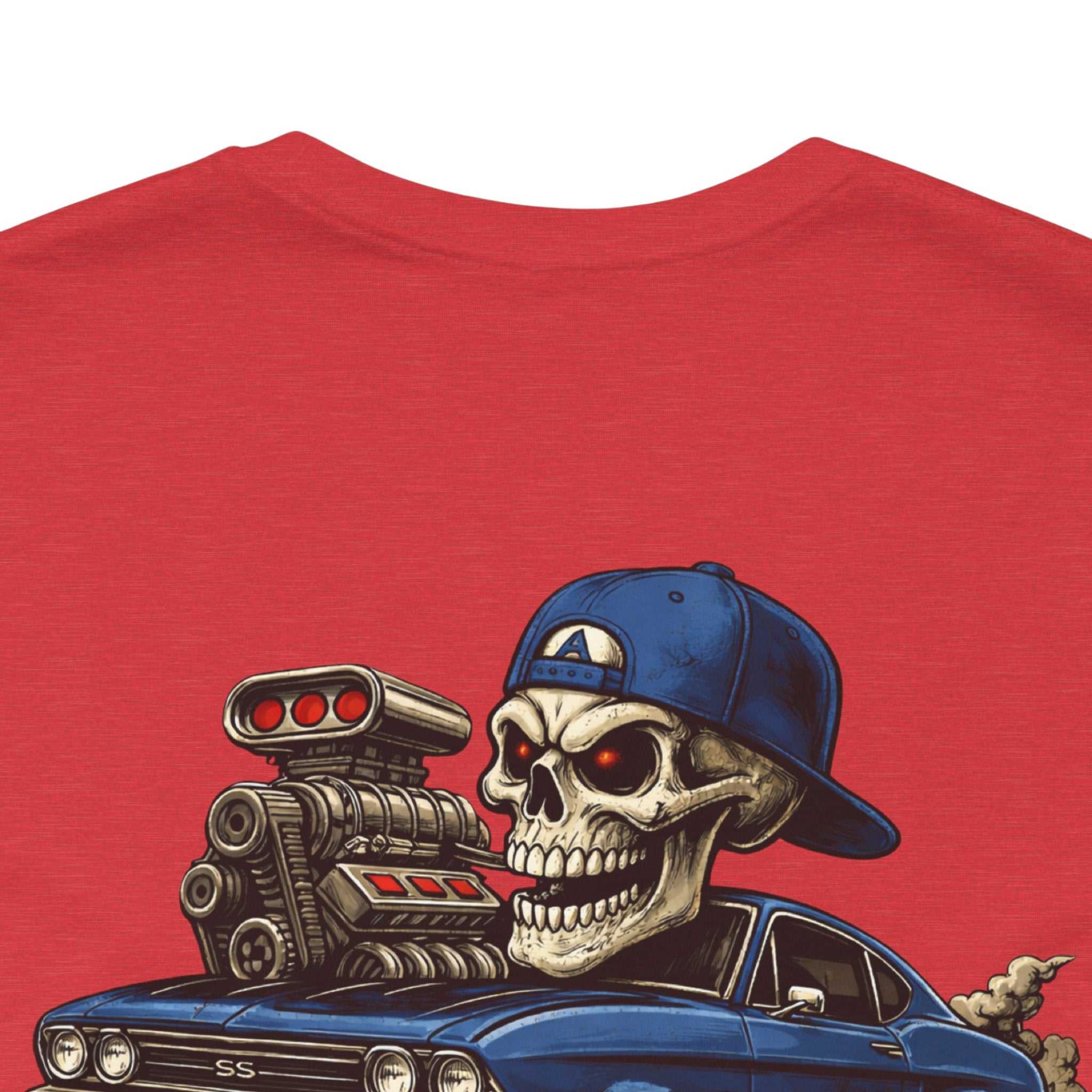 Burnout Skull Muscle Car Tee — "Still Burnin' Rubber" Graphic T-Shirt