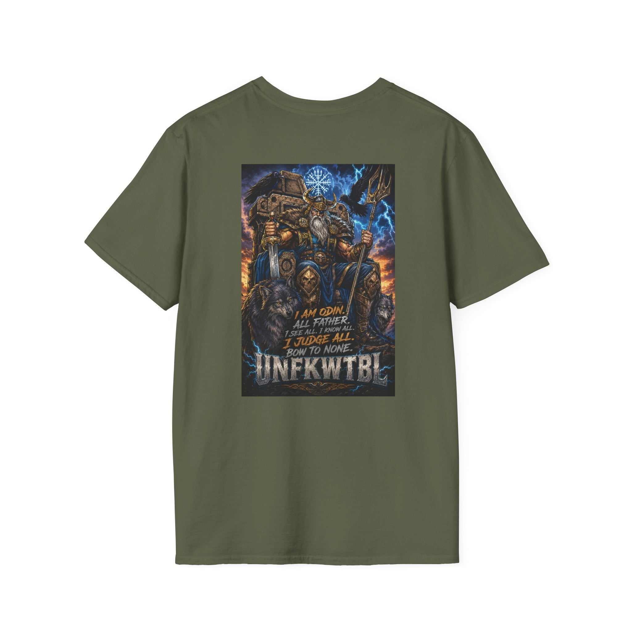 Odin Viking Wolf Crest T-Shirt — 'UNFKWTBL' Graphic Tee