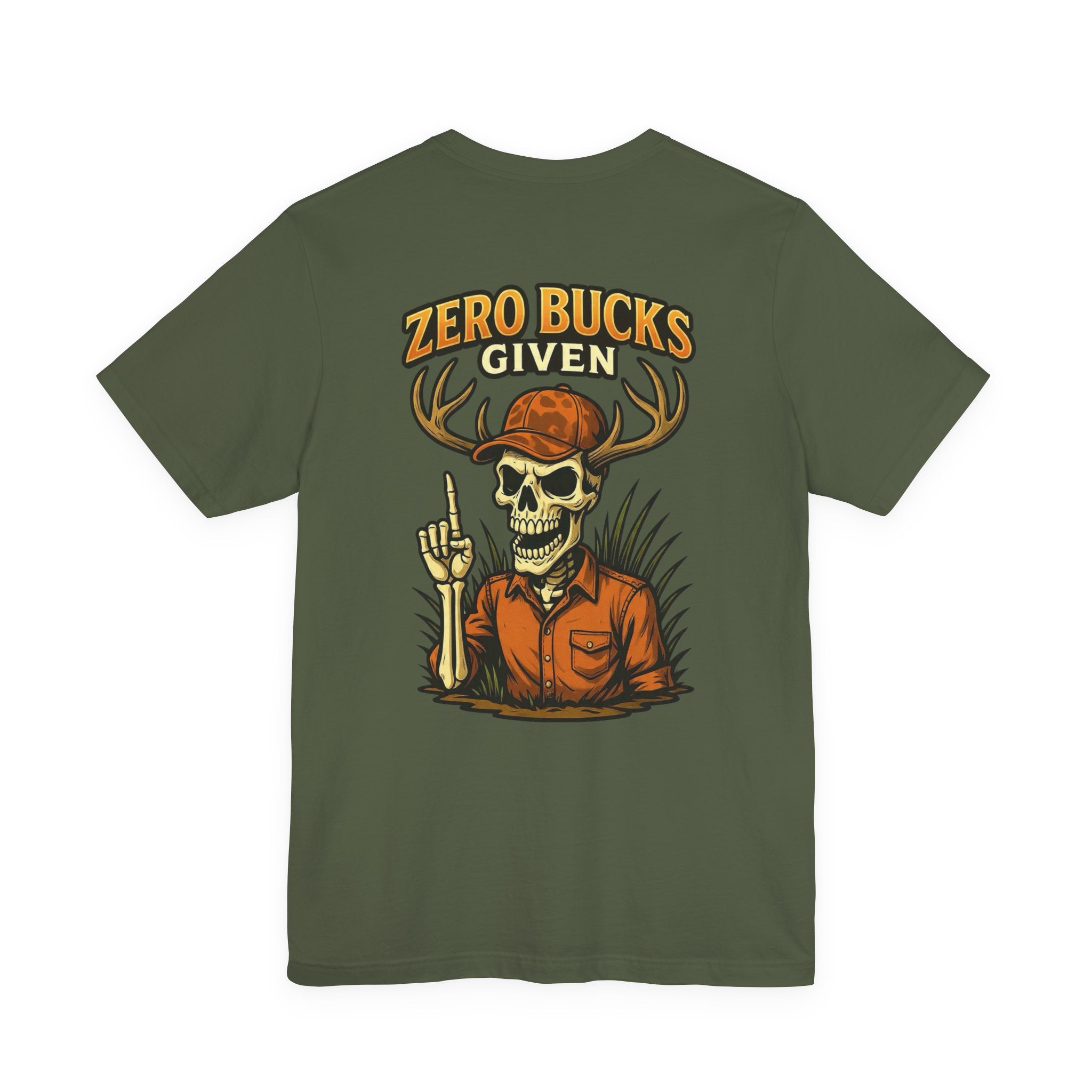 Zero Bucks Given Skull Deer Graphic Tee