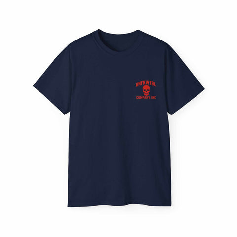 Navy blue unisex tee with red Pennywise clown design and crew neckline