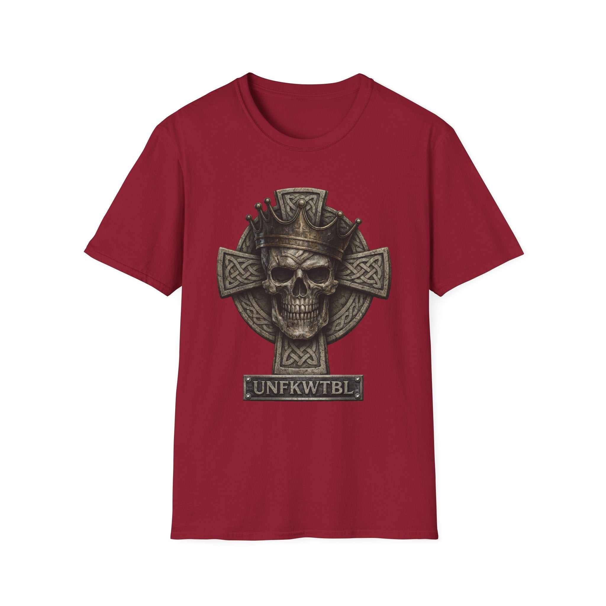 Skull King Cross T-Shirt — Gothic Celtic Crown Graphic Tee