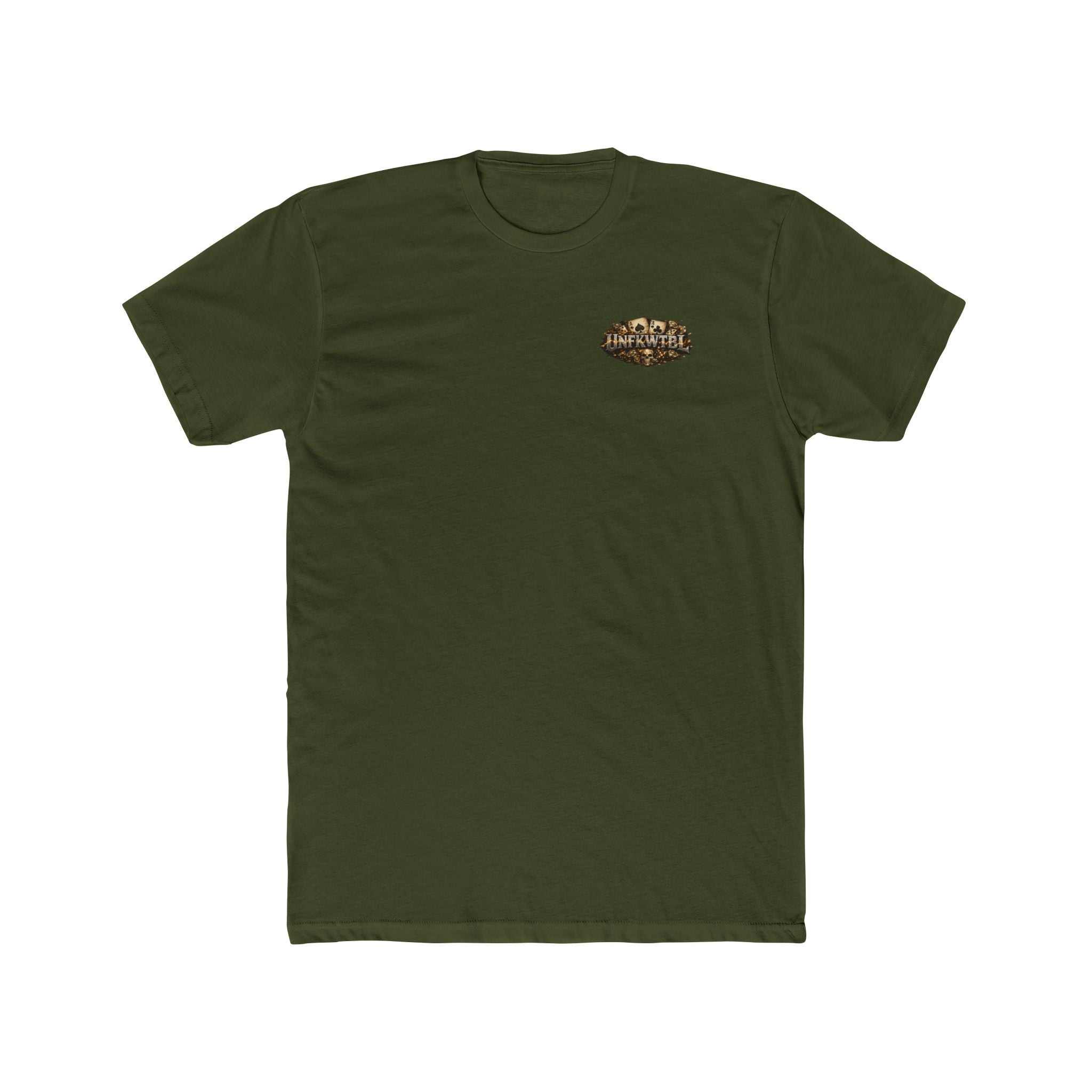 Crew Tee — Vintage Lucky Charm Graphic (Ace Cards, Skull & Banner)