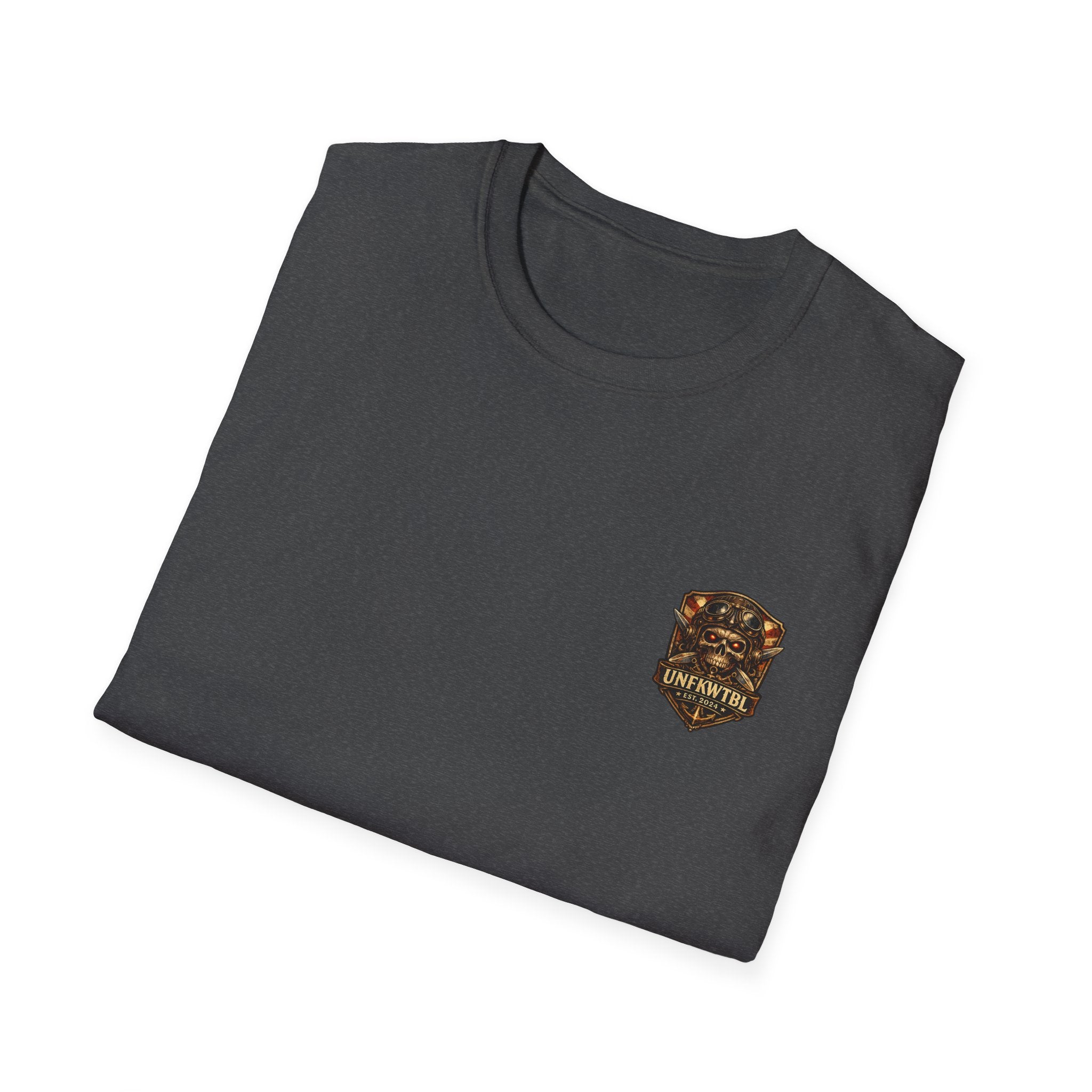 Skull Crest Pocket T‑Shirt — Vintage Gothic Badge Tee