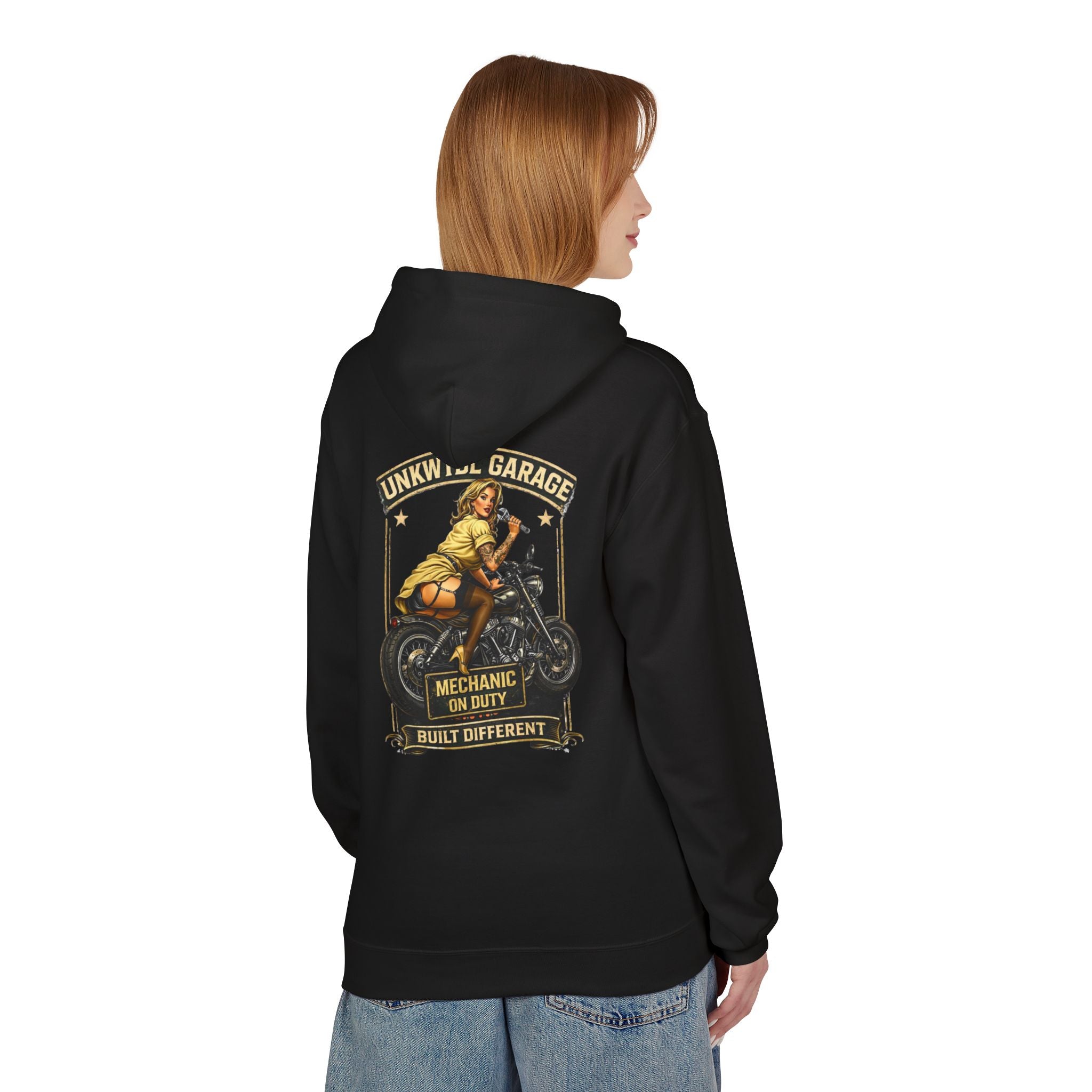 Mechanic Garage Hoodie — "Mechanic On Duty" Vintage Motorcycle Design